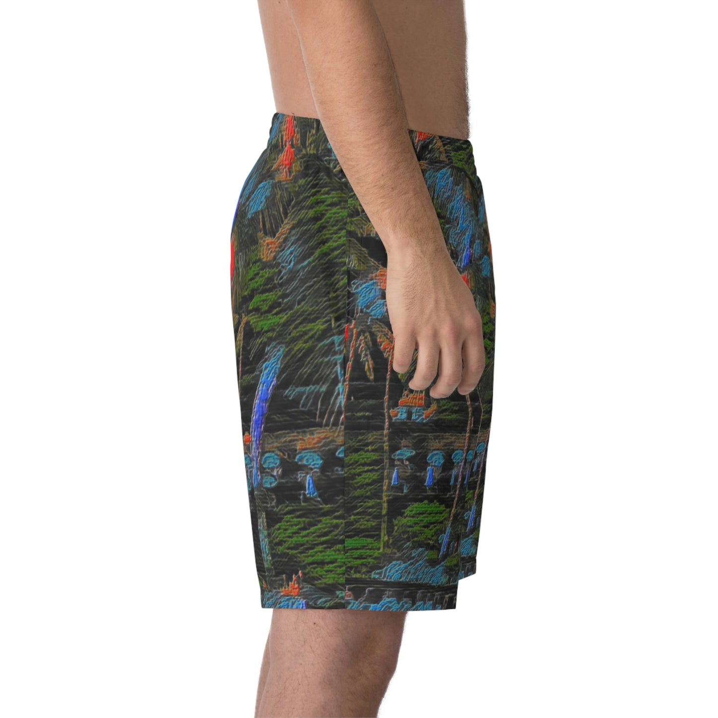 Men's Elastic Beach Shorts (AOP) ... "The Royal Hawai'ian: Waikiki Beach_Beach" ... Honolulu, HI ... October 2014 (Halloween) ... Original Works ...