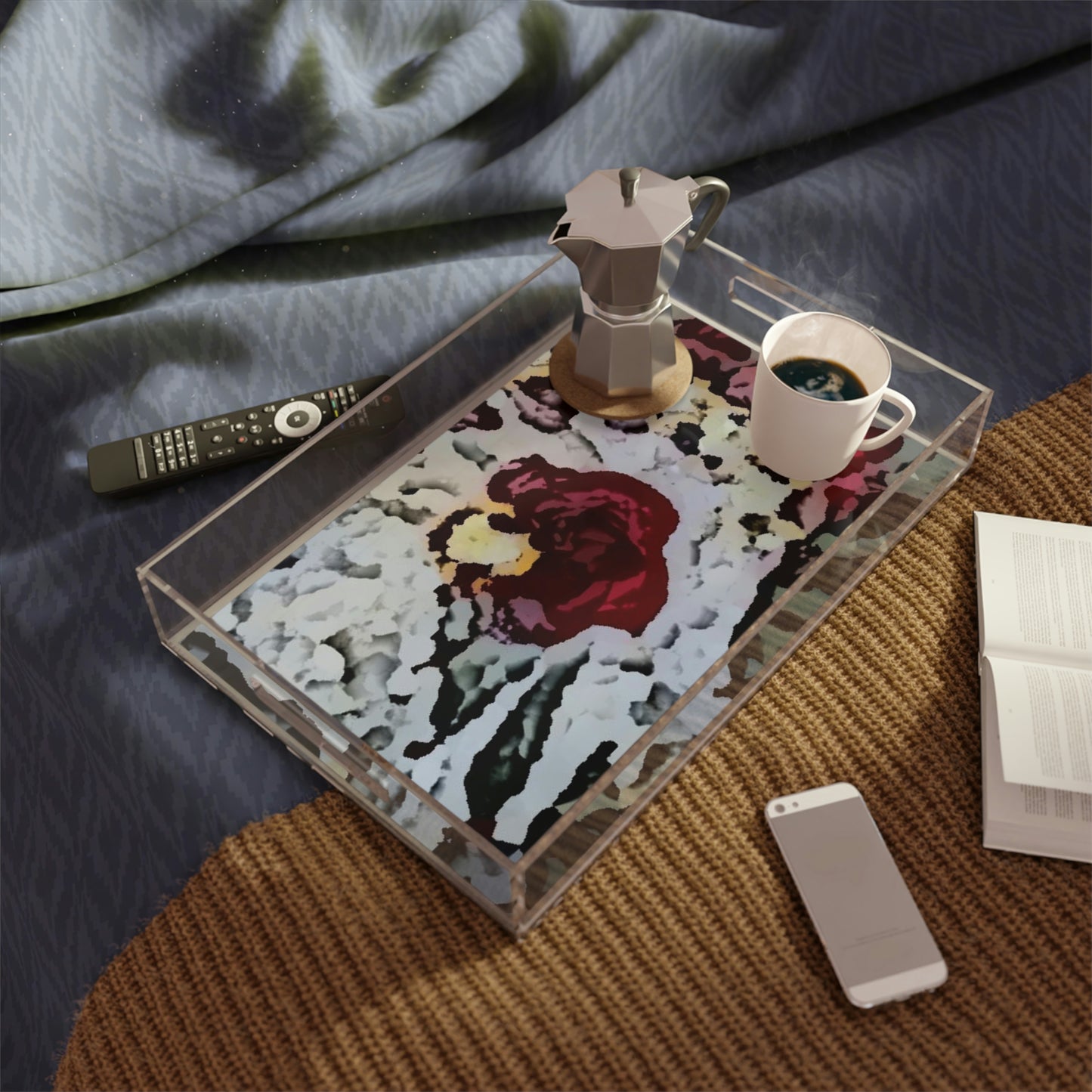 Acrylic Serving Tray ... "A Friendly Flower" ... Pointsettia 'Pointing' ... Original Works ... (Supplied Photograph) ...