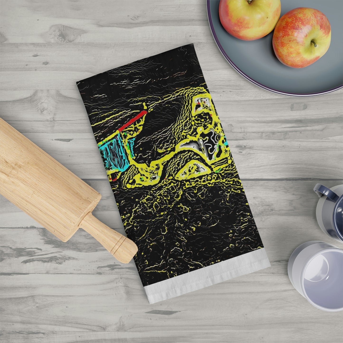 Tea Towel ... "Snow Vehicle In Snow Storm At-Rest" ... Circa 12Mar23 ... Central Idaho ... 18-Hours Rendering Time: Original Works ...