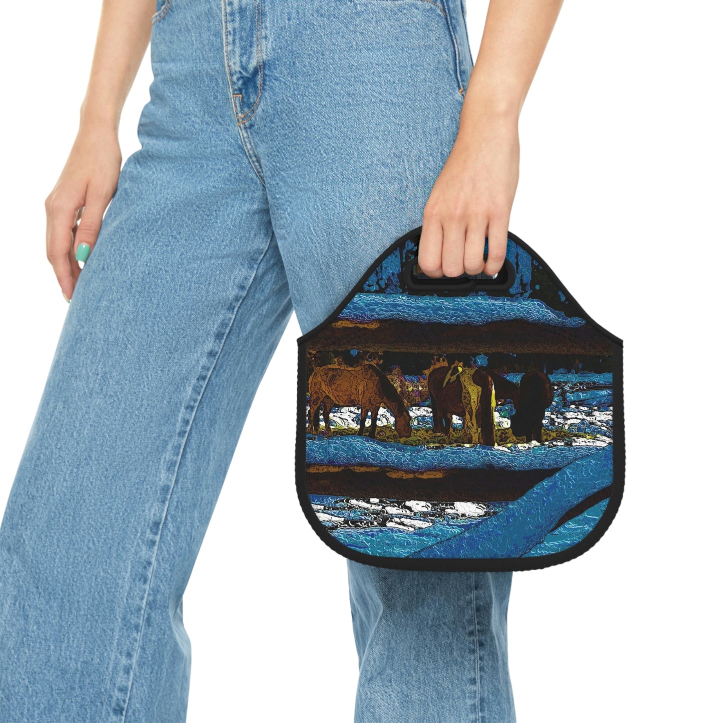 Neoprene Lunch Bag ... A Horse ... A Saddle ... Foraging Through The Snow ... An_Asses 'Cry' ... Central Idaho, November 2022 ... Original Works ..