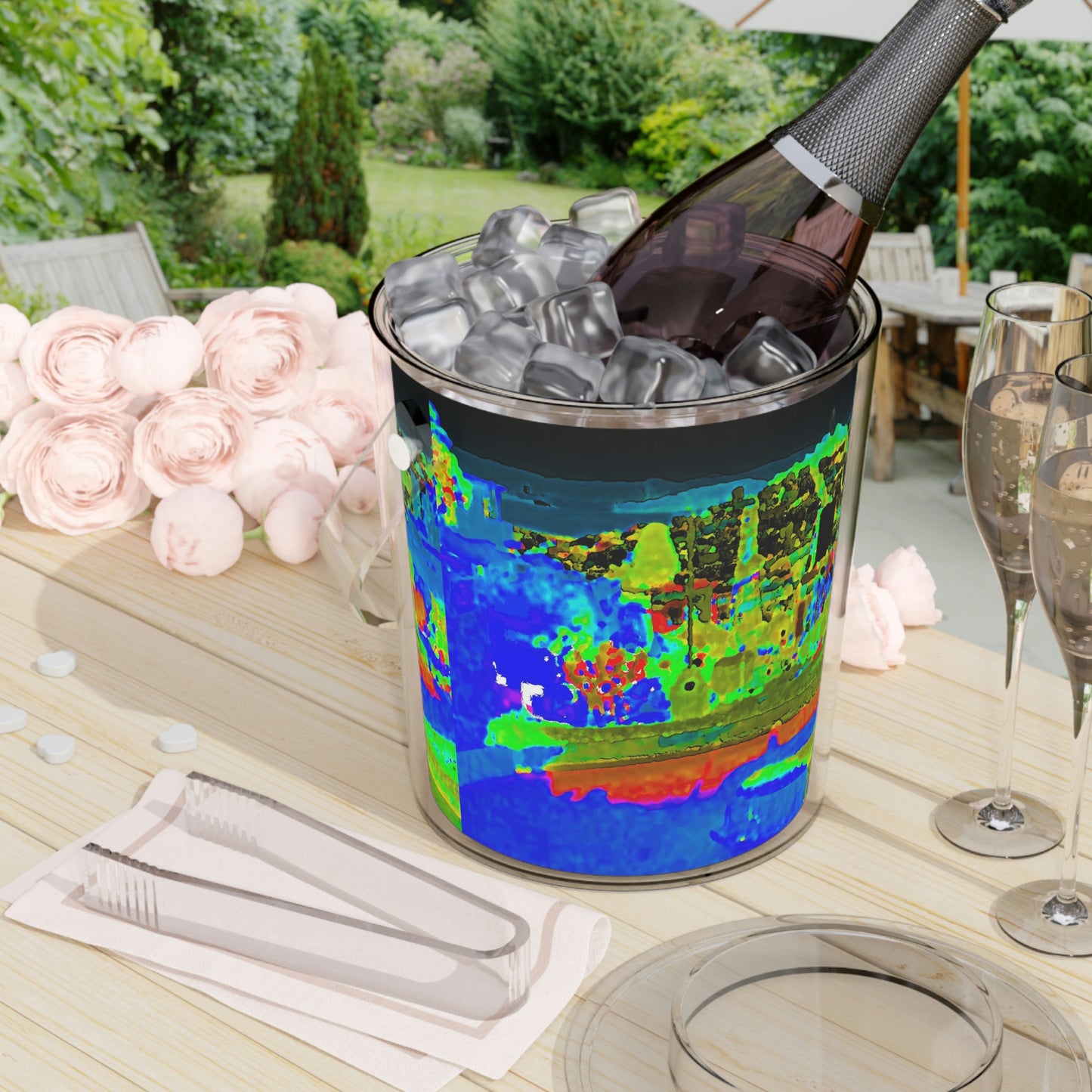 Ice Bucket with Tongs ..."Lombard Street San Francisco, CA, USA" ... Family Archives 1970's ... Original Works ...