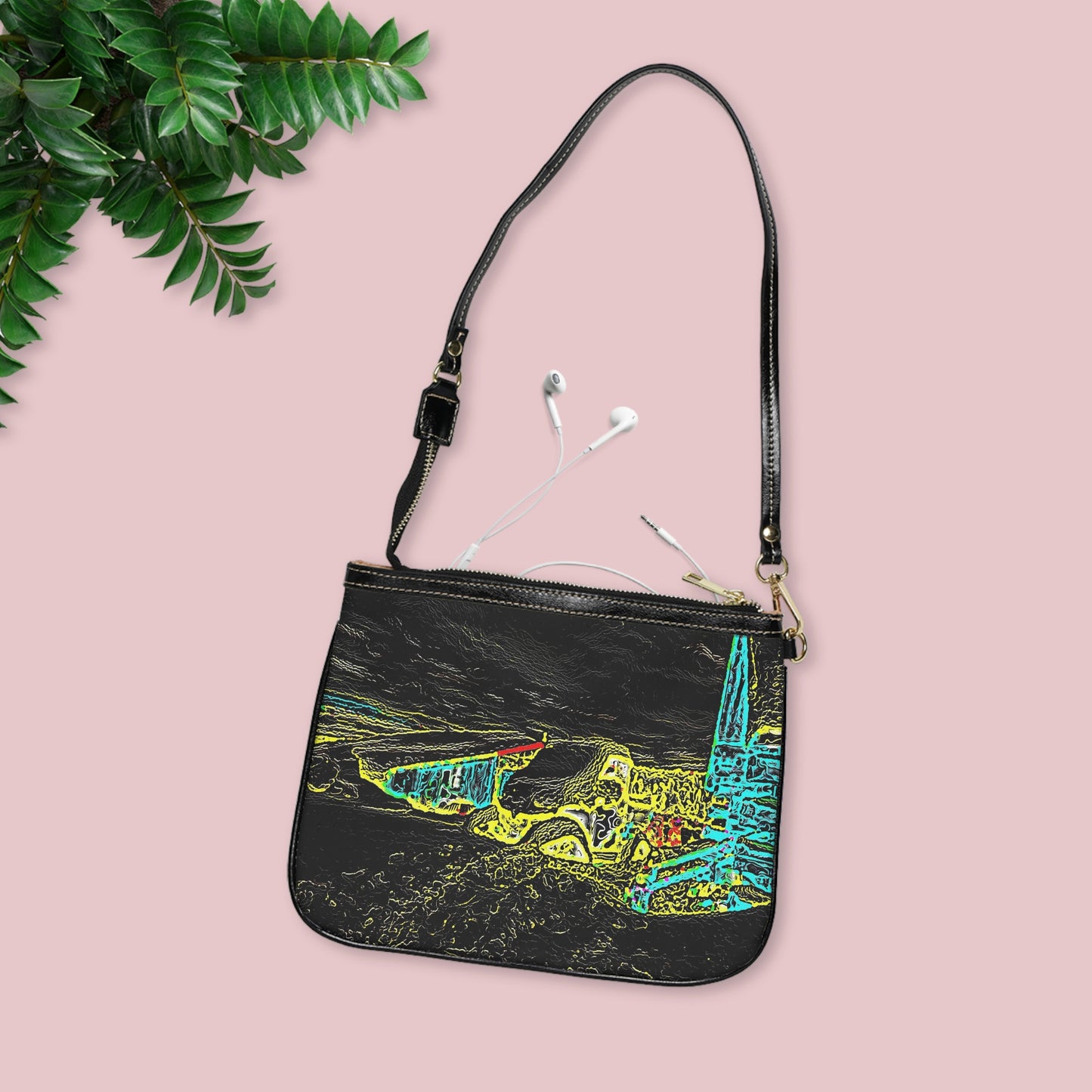 Small Shoulder Bag ... "Snow Vehicle In Snow Storm At-Rest" ... Circa 12Mar23 ... Central Idaho ... 18-Hours Rendering Time: Original Works ...
