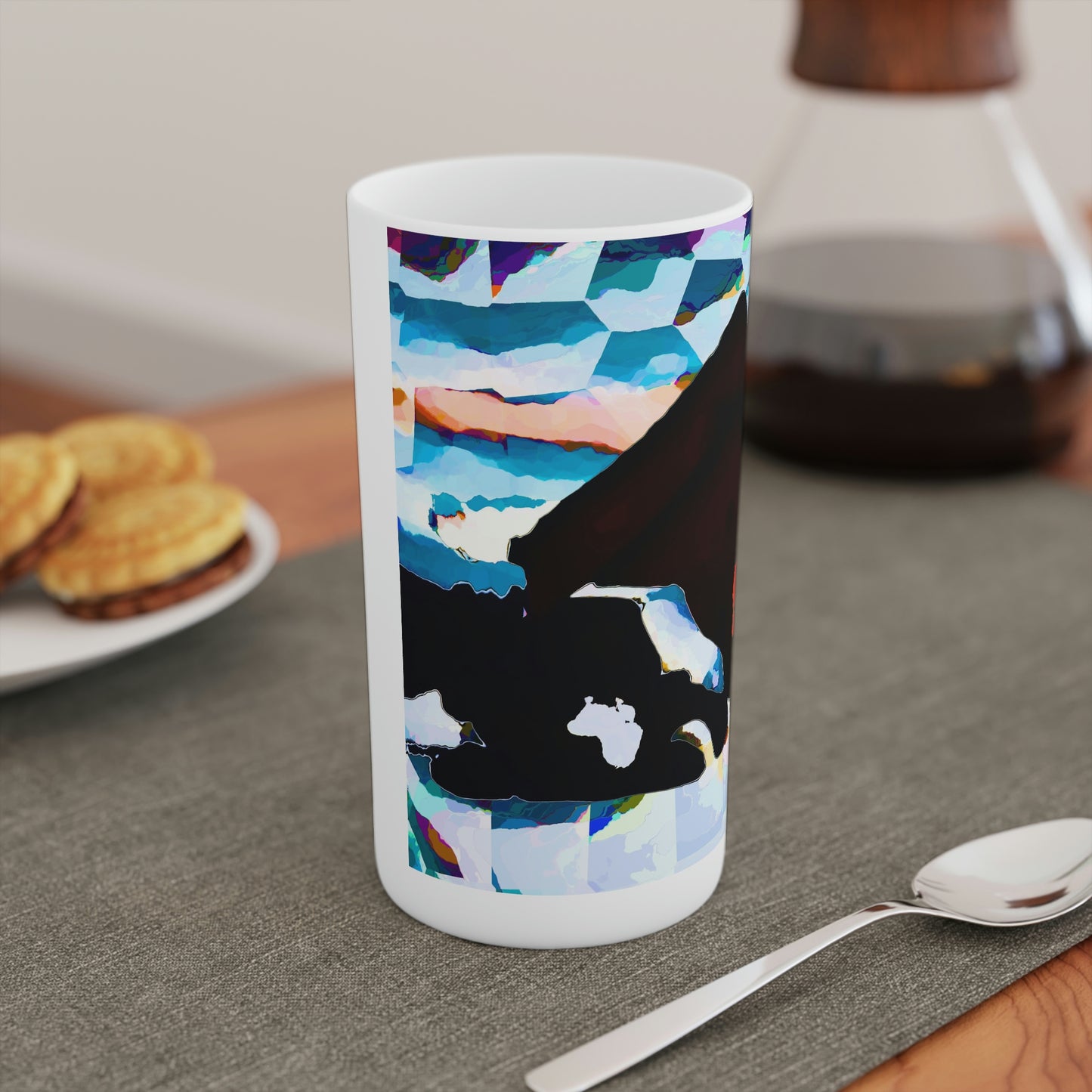 Conical Coffee Mugs (3oz, 8oz, 12oz) ... After An Intense Snow Storm ... 'Digging Out' ... A Vehicle & Cabin "In The Mountains" ... March 2023 ... Original Works ...