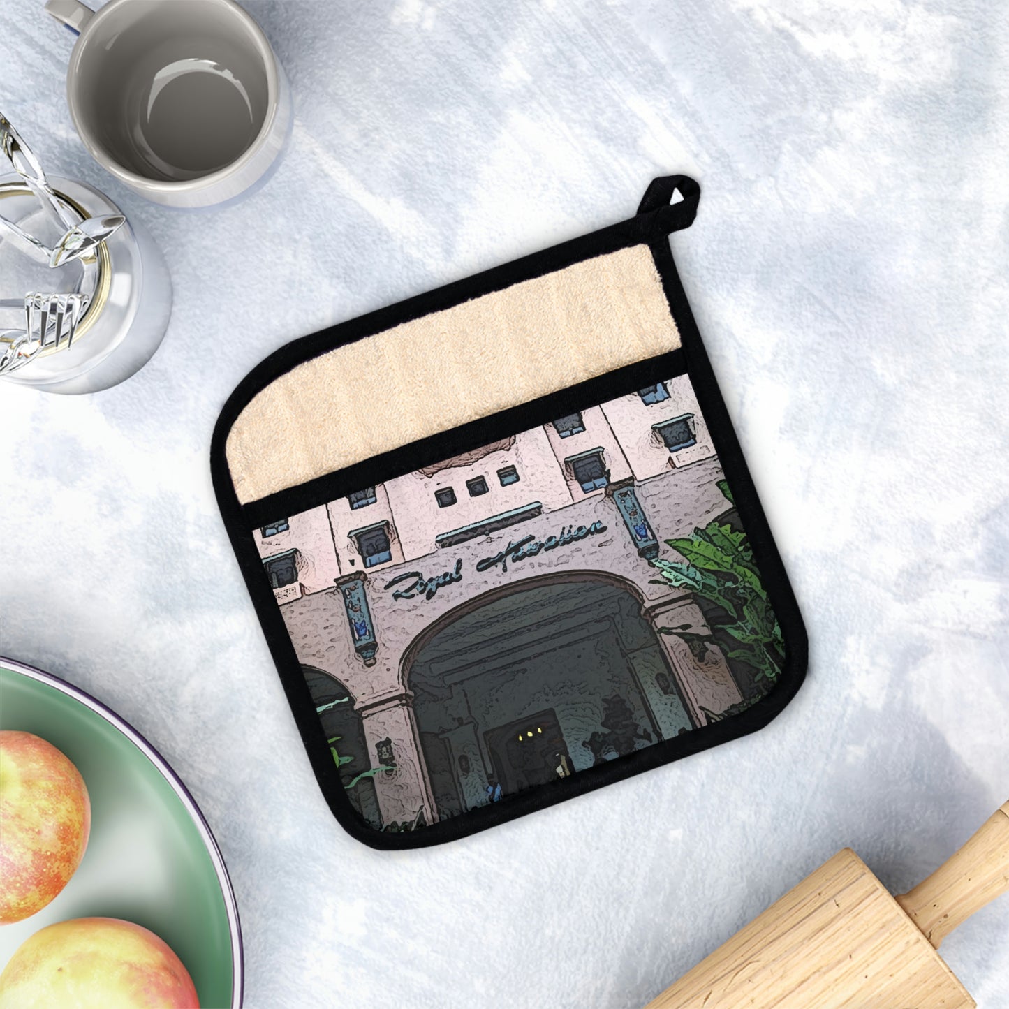 Pot Holder with Pocket ... "La Grande Entree" At: 'The Pink Palace' ... The Royal Hawai'ian ... Honolulu, HI ... '27Oct2014' ... Original Works ...