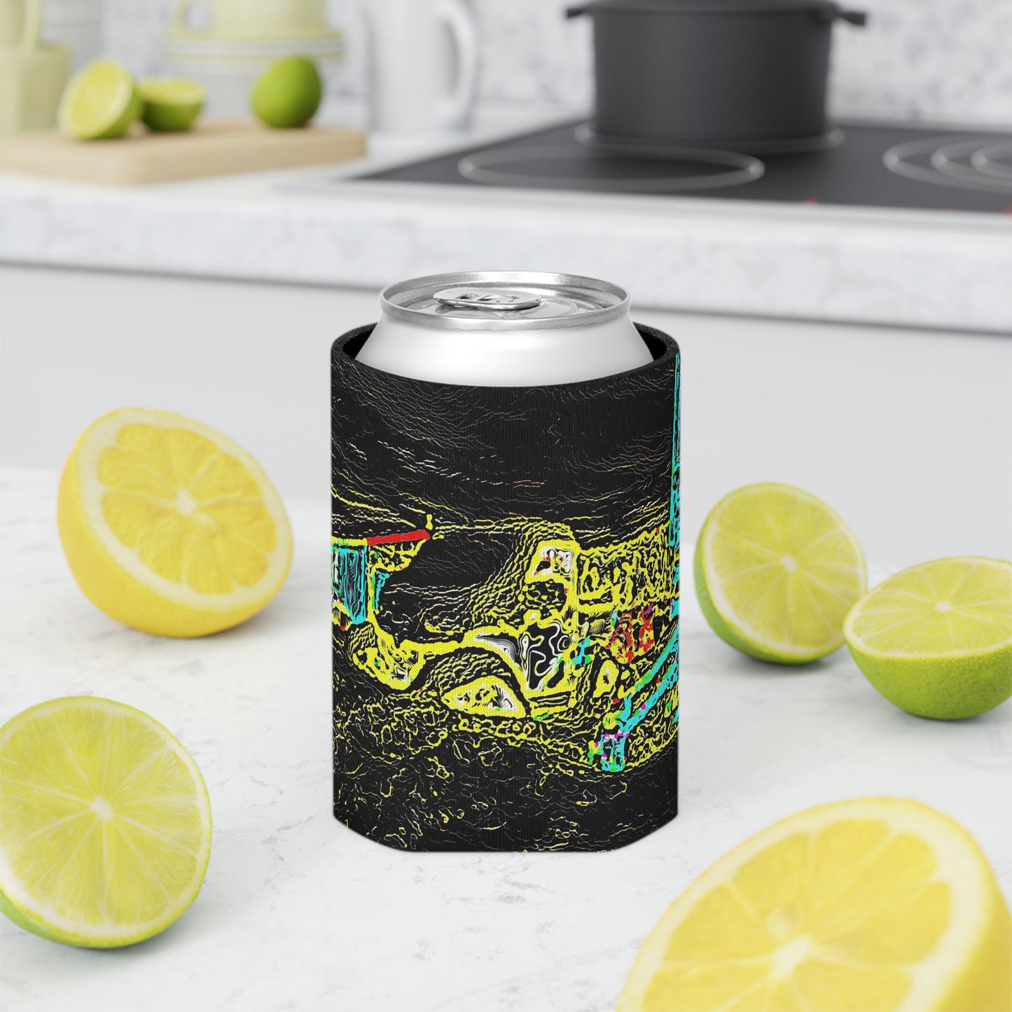 Can Cooler ... "Snow Vehicle In Snow Storm At-Rest" ... Circa 12Mar23 ... Central Idaho ... 18-Hours Rendering Time: Original Works ...