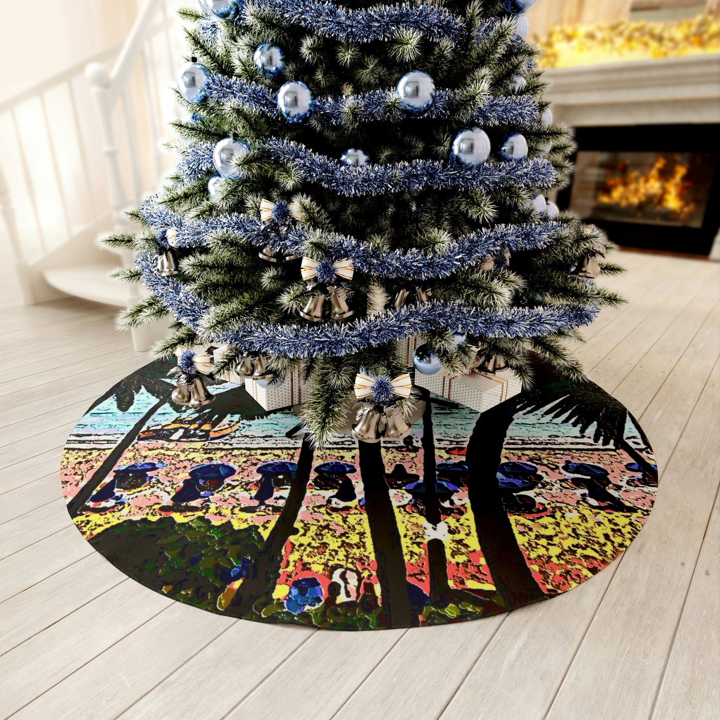 Round Tree Skirt ... "A Beautiful Beach Amongst The Palms" ... The Outrigger Waikiki, Honolulu, Oahu ... Original Works ...