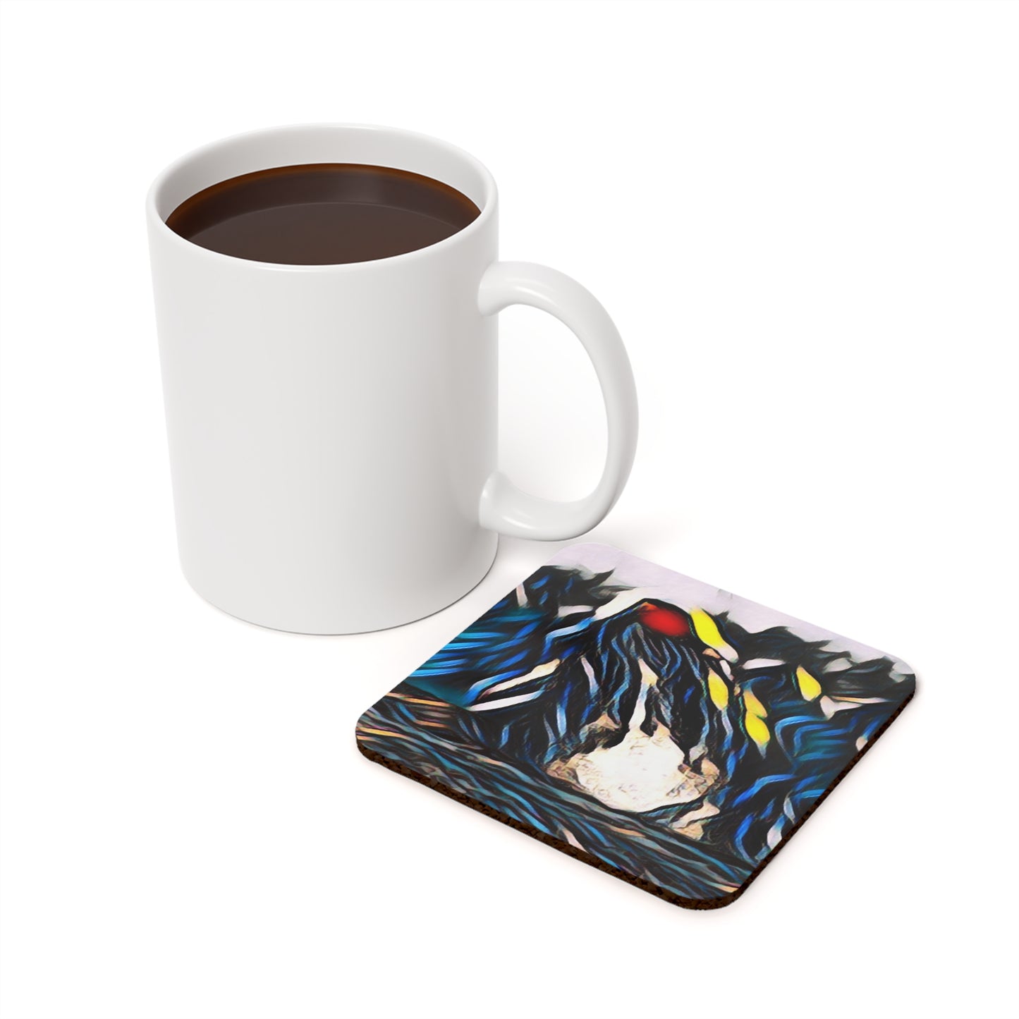 Cork Back Coaster ... "Ken's Favourite Humpback Breach" ... Circa: 21st Century ... Maui, HI ... Original Works ...