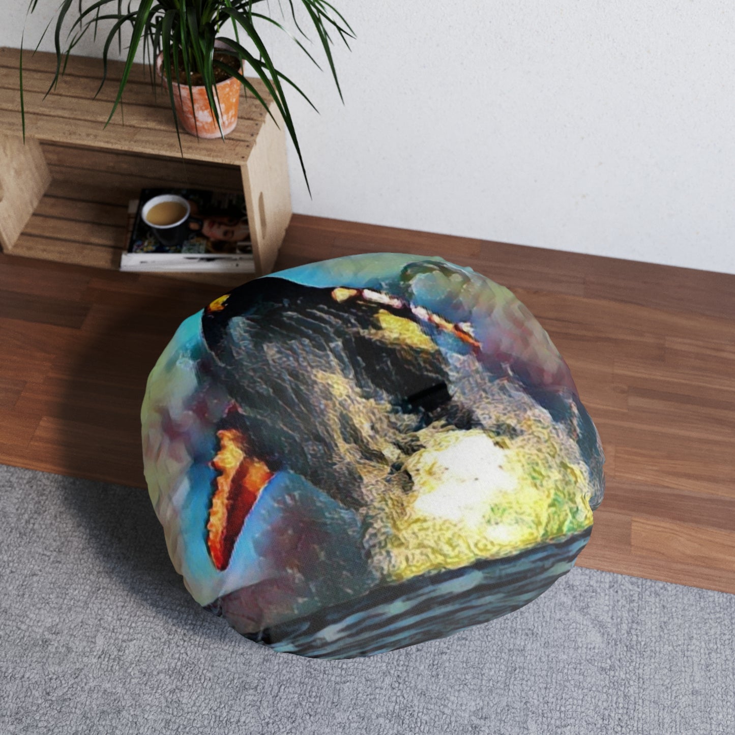 Tufted Floor Pillow, Round ... An Extraordinary Humpback Breach ... 'With Explosive Energy' ... Family Archives (KPH) ... Circa: 21st Century. Maui, HI ... Original Works ...