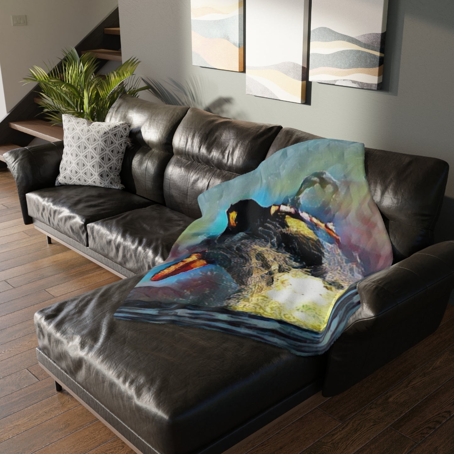 Velveteen Minky Blanket (Two-sided print) ... An Extraordinary Humpback Breach ... 'With Explosive Energy' ... Family Archives (KPH) ... Circa: 21st Century. Maui, HI ... Original Works ...