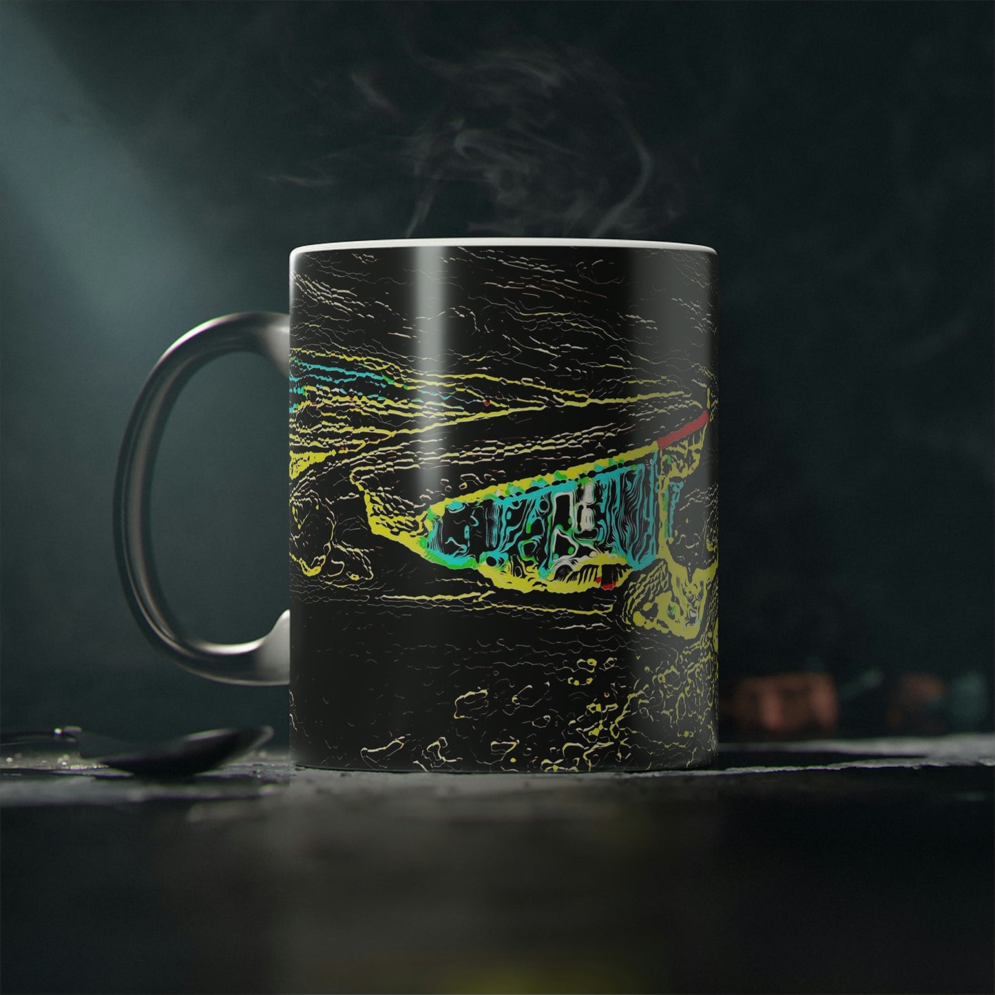 Magic Mug ... "Snow Vehicle In Snow Storm At-Rest" ... Circa 12Mar23 ... Central Idaho ... 18-Hours Rendering Time: Original Works ...