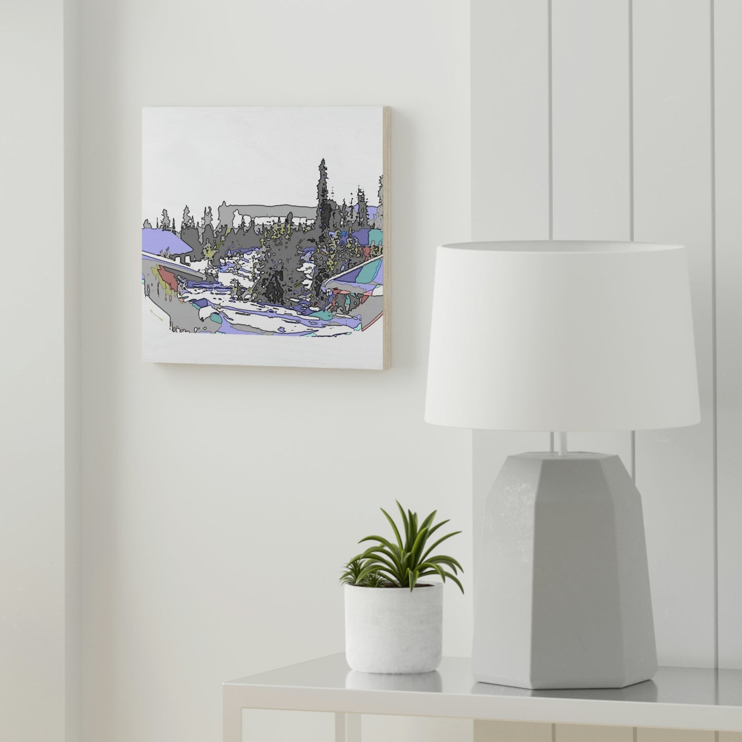 Wood Canvas ... Snow ... Impressionalism ... Mountain-Snowscape "Happy New Years 2023!" ...