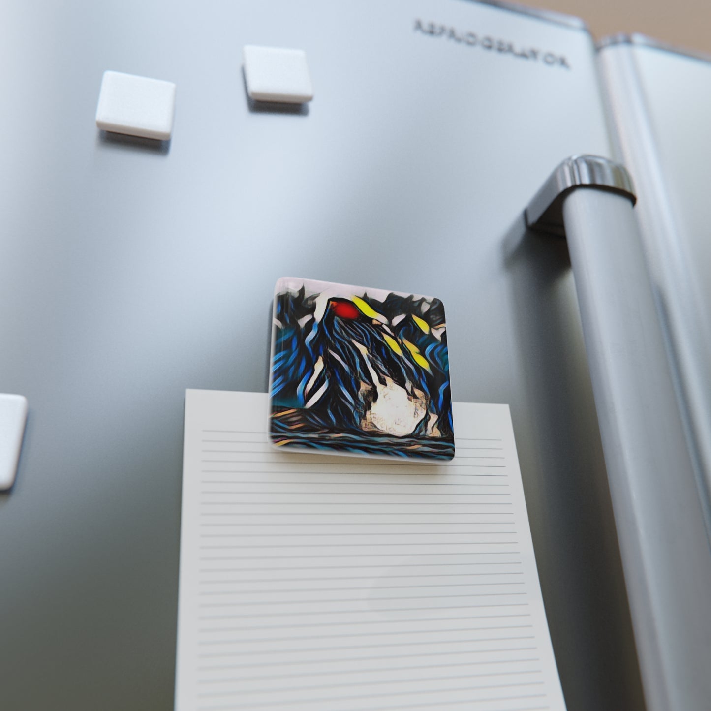 Porcelain Magnet, Square ... "Ken's Favourite Humpback Breach" ... Circa: 21st Century ... Maui, HI ... Original Works ...