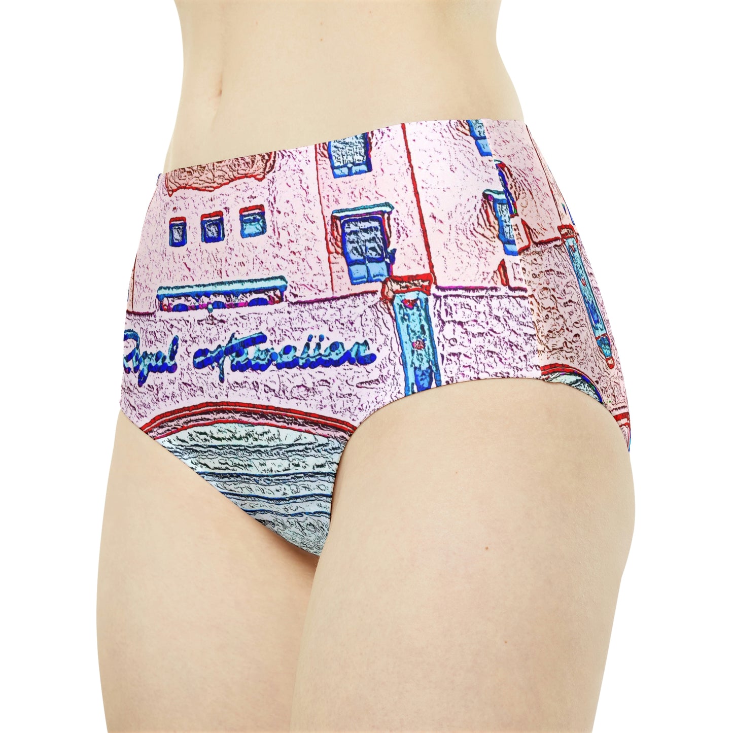 High-Waist Hipster Bikini Bottom ... "La Grande Entree" At: 'The Pink Palace' ... The Royal Hawai'ian ... Honolulu, HI ... '27Oct2014' ... Original Works ...