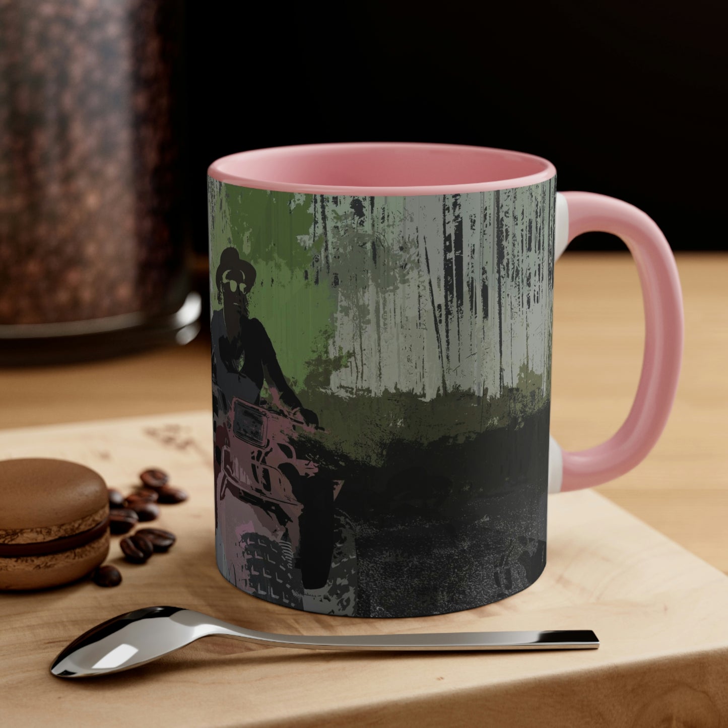 Accent Coffee Mug, 11oz ... 3-Wheeln' N' Groovin The Mountain Roads ... Central Idaho ... Original Works ...