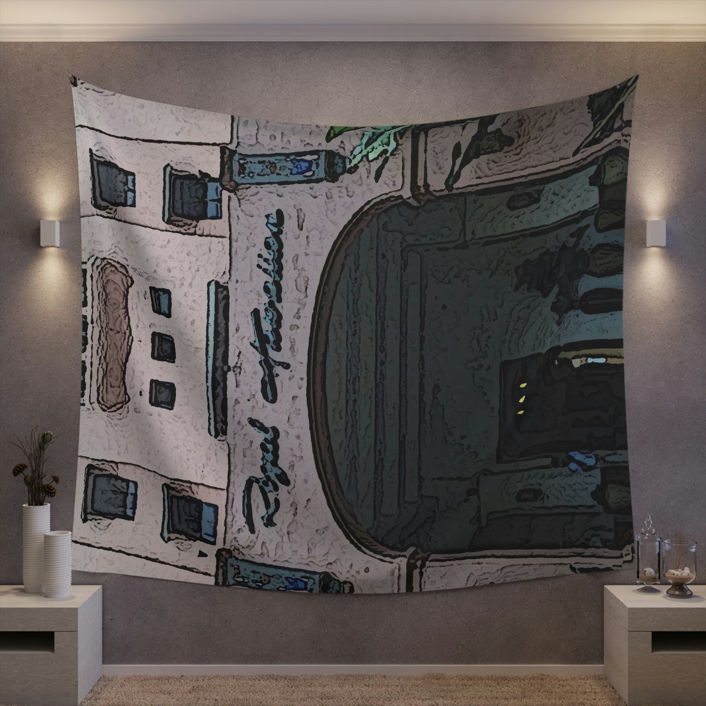Printed Wall Tapestry ... "La Grande Entree" At: 'The Pink Palace' ... The Royal Hawai'ian ... Honolulu, HI ... '27Oct2014' ... Original Works ...