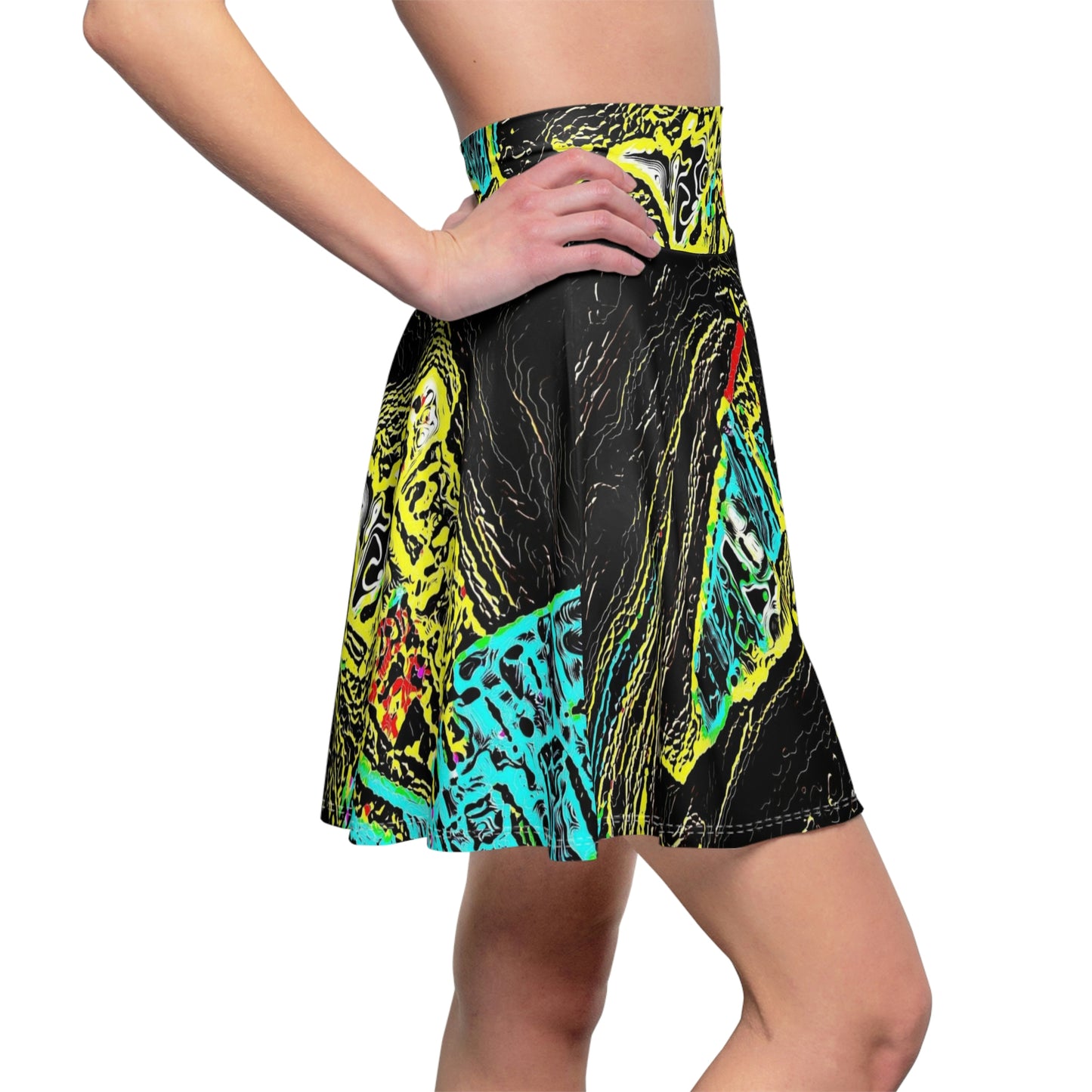 Women's Skater Skirt (AOP) ... "Snow Vehicle In Snow Storm At-Rest" ... Circa 12Mar23 ... Central Idaho ... 18-Hours Rendering Time: Original Works ...