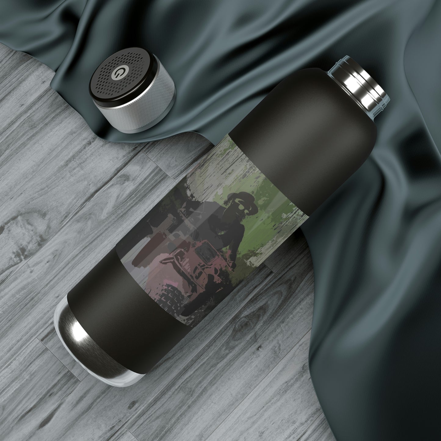 Soundwave Copper Vacuum Audio Bottle 22oz ... 3-Wheeln' N' Groovin The Mountain Roads ... Central Idaho ... Original Works ...