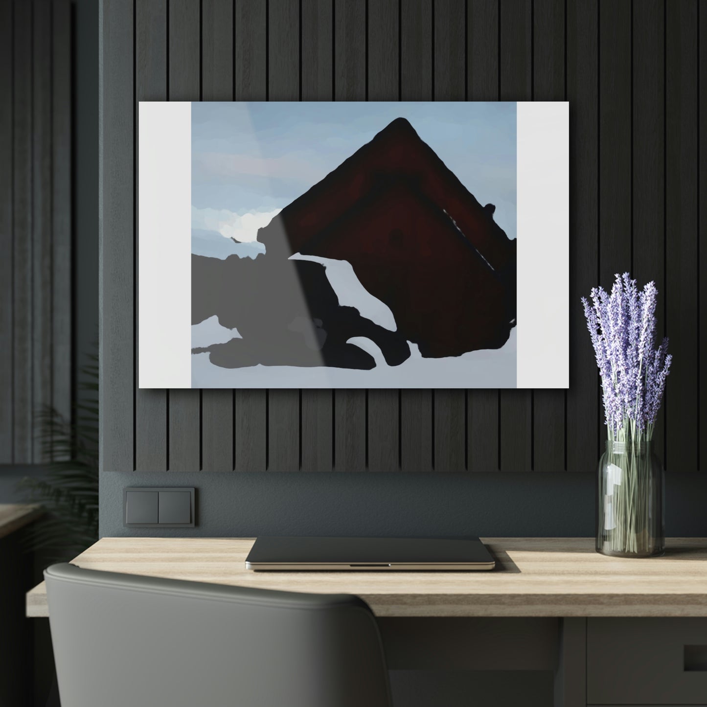 Acrylic Prints (French Cleat Hanging) ... After An Intense Snow Storm ... 'Digging Out' ... A Vehicle & Cabin "In The Mountains" ... March 2023 ... Original Works ...
