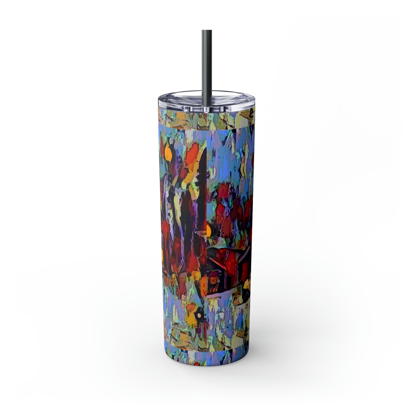 Skinny Tumbler with Straw, 20oz ... A Very Abstract "Mountain Winter Scene" ... Original Works. Copyright Phot's Photo_LODA: Les Objets D'Art. December 2023 ...