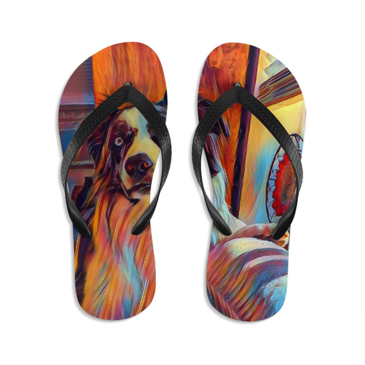 Unisex Flip-Flops ... Ozzy-Hippensteel ... "Don't Cry Now ... Dry-Your_Eyes ... On The Wind". Oriignal Works. May 2023.