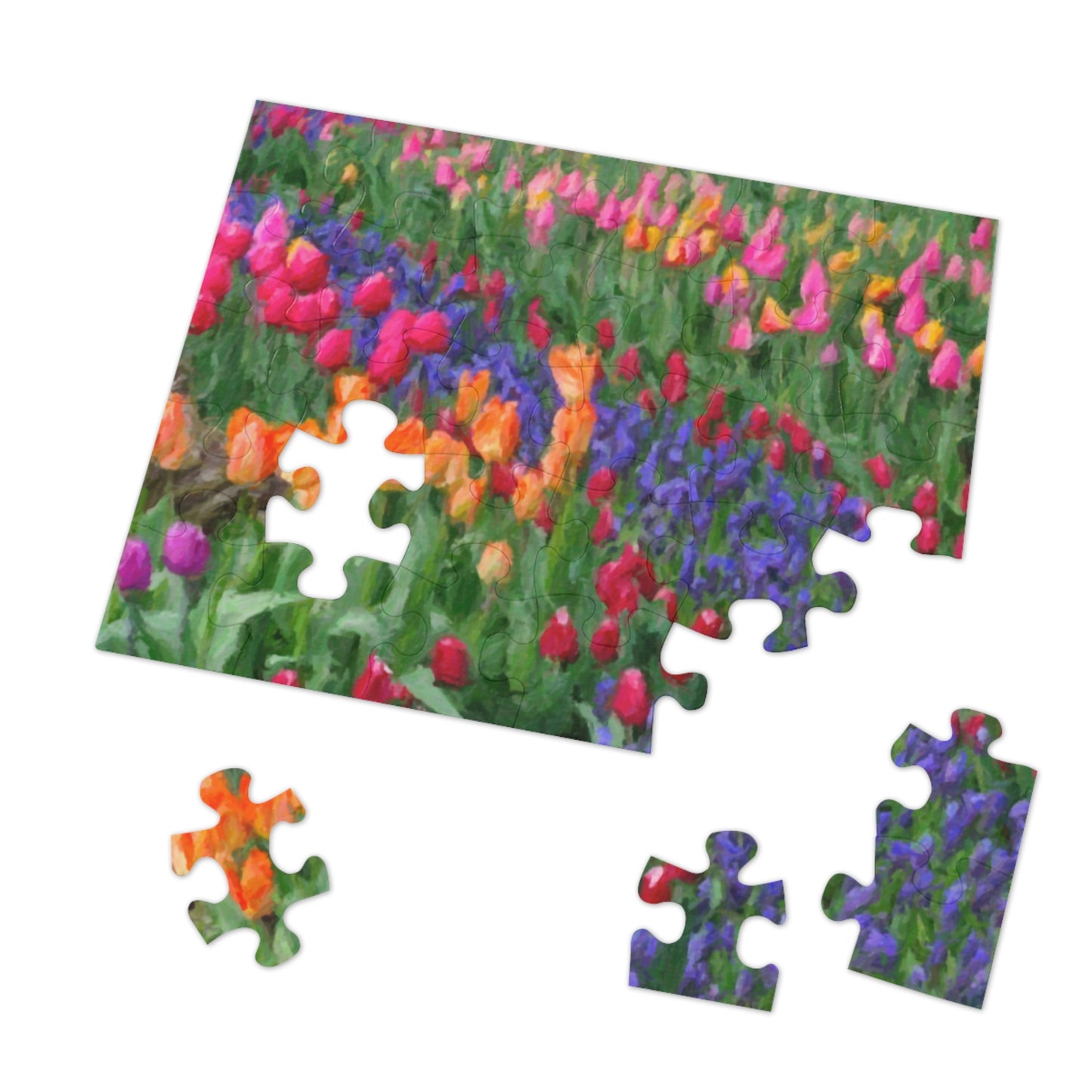 Jigsaw Puzzle (30, 110, 252, 500,1000-Piece) ... Skagit Valley Tulips ... Skagit Valley, Washington ... Family Archives ... Original Works ... Circa 1980's ...