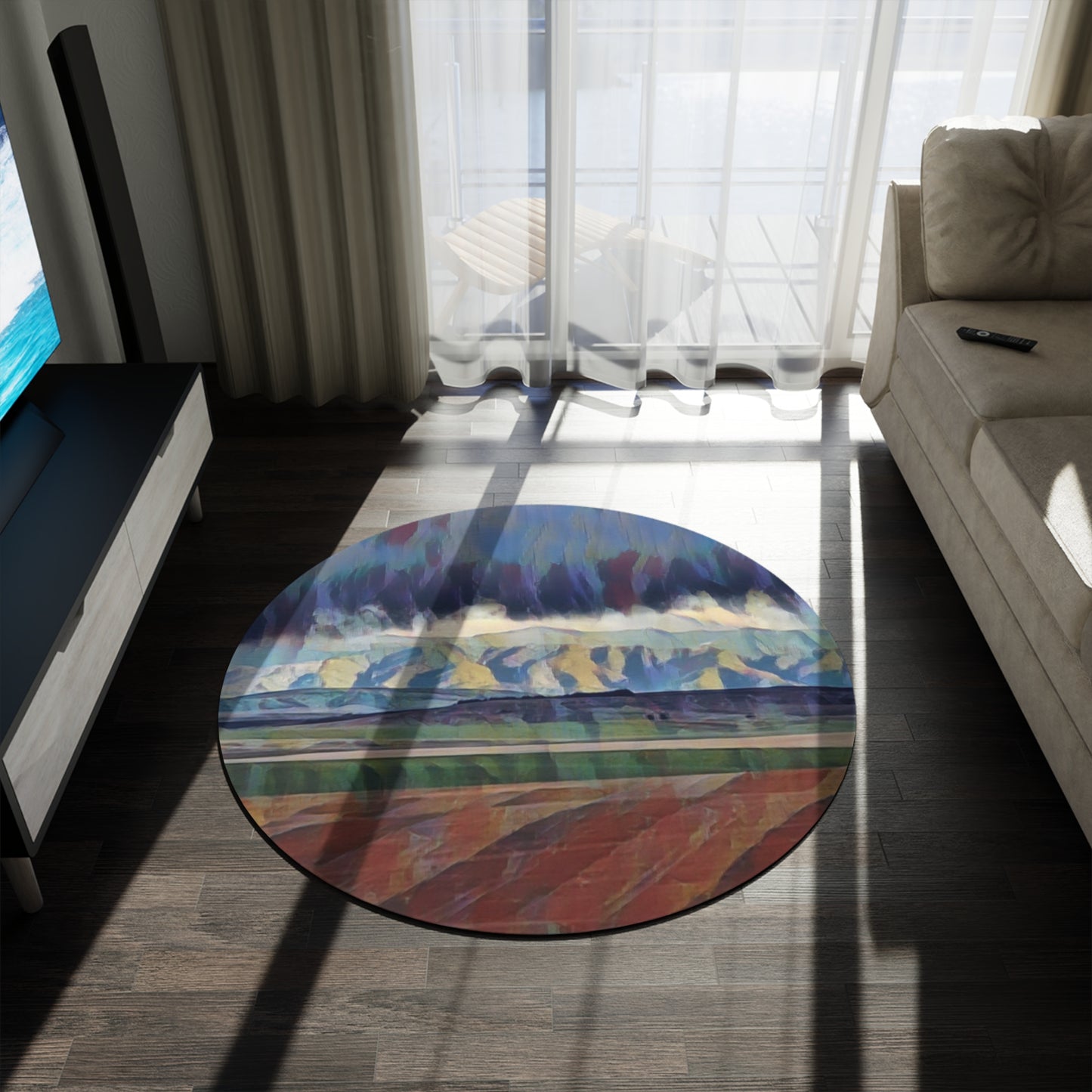 Round Rug ... On-The-Prairie .. "The Storm Is Brewing" ... Central Idaho: November 2023 ... Original Works  ...