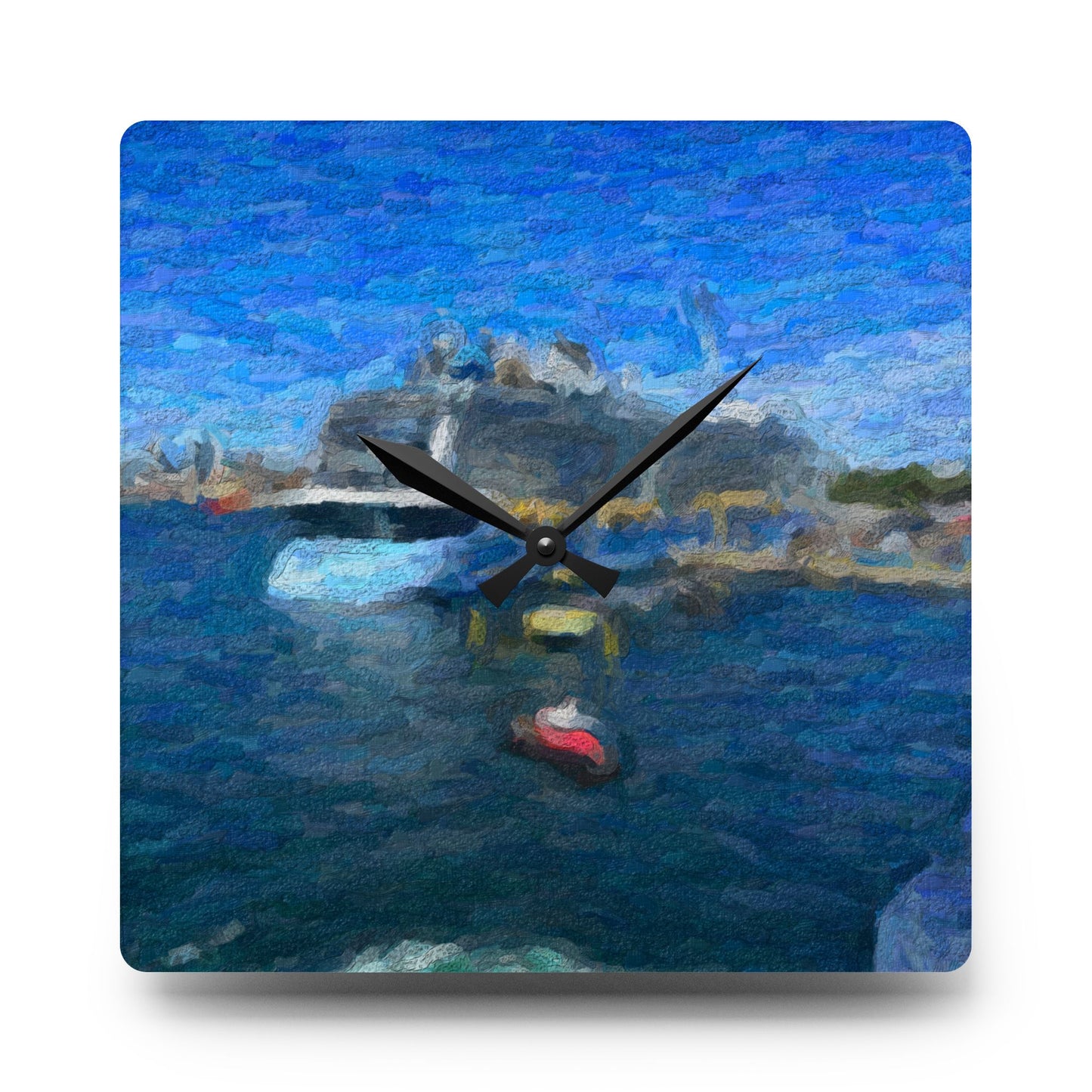 Acrylic Wall Clock ... Into Vancouver Harbor We Arrive: Celebrity Edge-Cruise ... Vancouver, British Columbia ... June 2024 ... Original Works