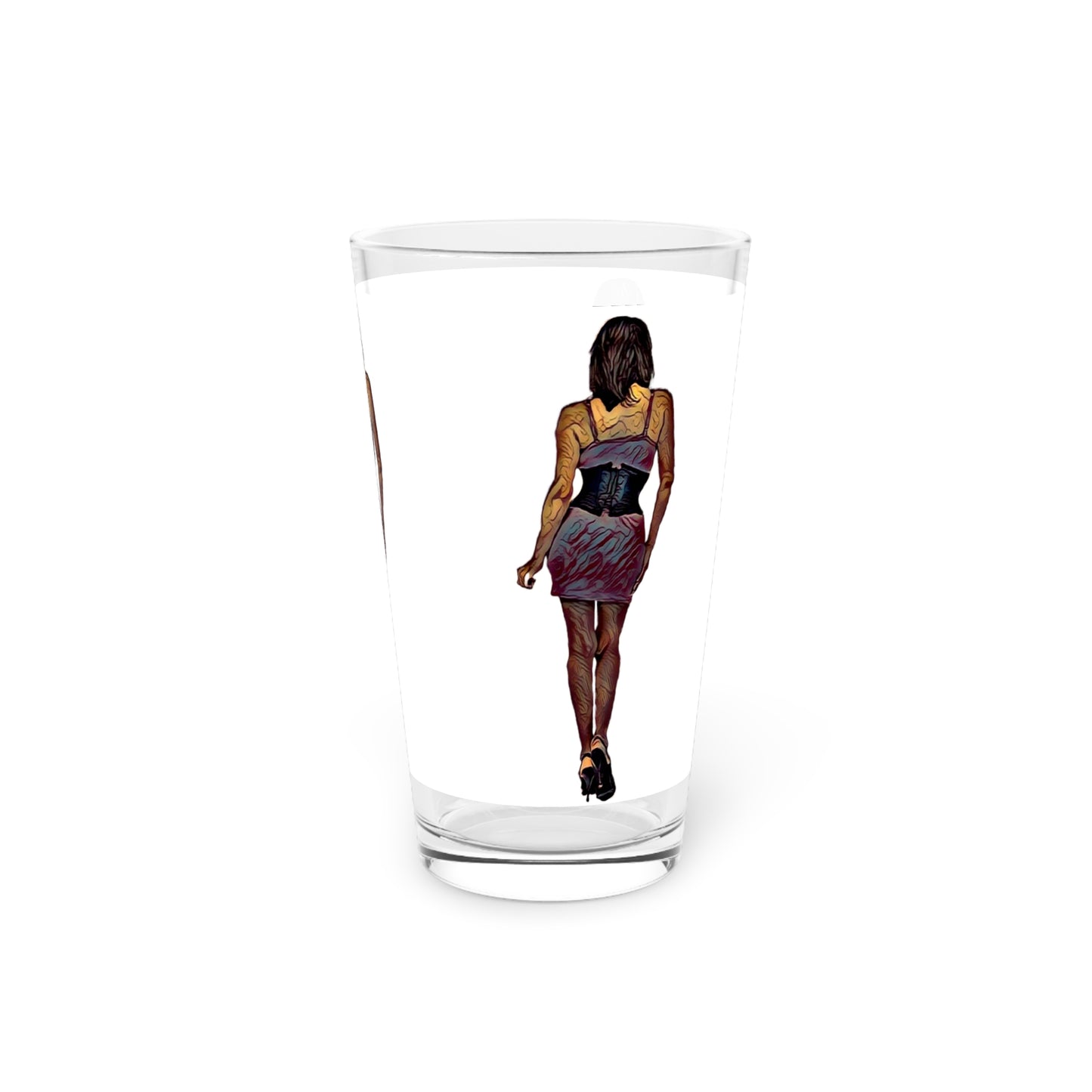 Pint Glass, 16oz ...  I'll Walk 'A-Hundred-Miles' In Stilettos ... Original Works ... June 2023. Central Idaho, USA ...