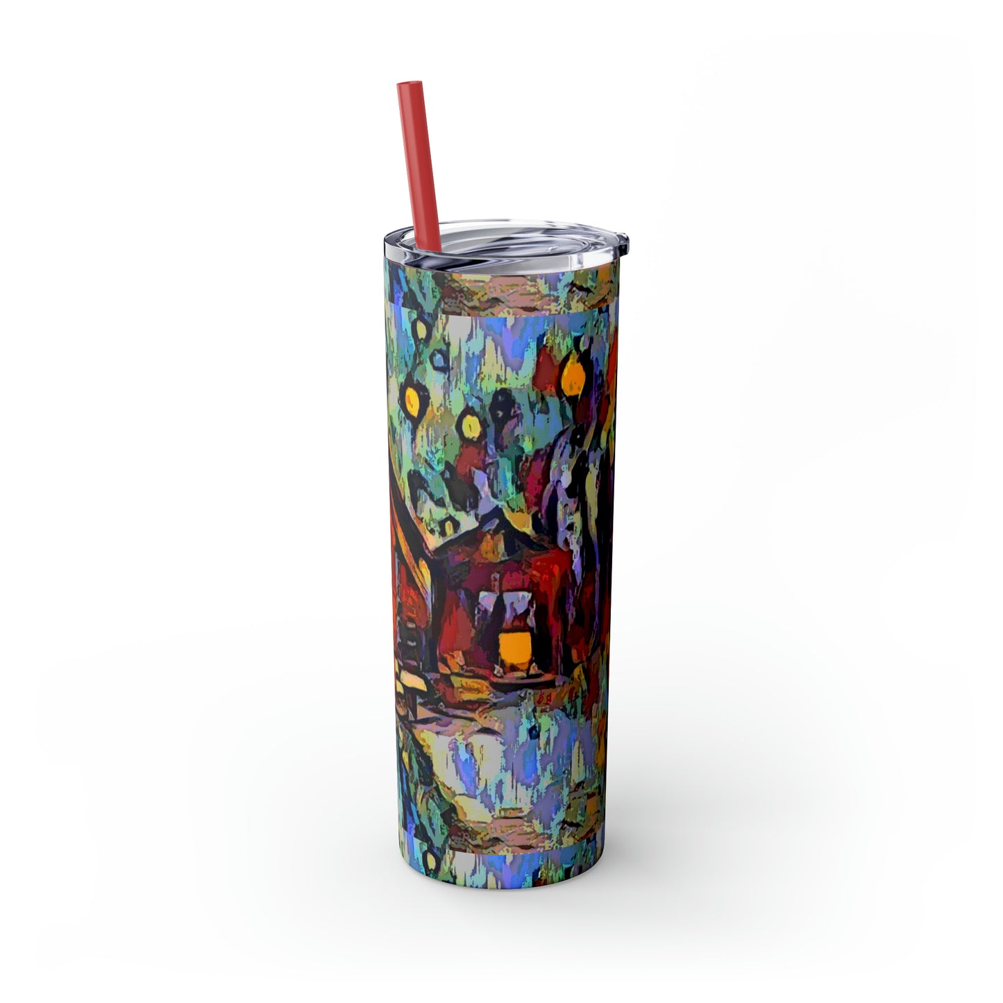 Skinny Tumbler with Straw, 20oz ... A Very Abstract "Mountain Winter Scene" ... Original Works. Copyright Phot's Photo_LODA: Les Objets D'Art. December 2023 ...