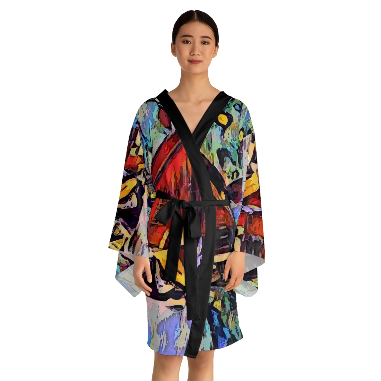 Long Sleeve Kimono Robe (AOP) ... A Very Abstract "Mountain Winter Scene" ... Original Works. Copyright Phot's Photo_LODA: Les Objets D'Art. December 2023 ...