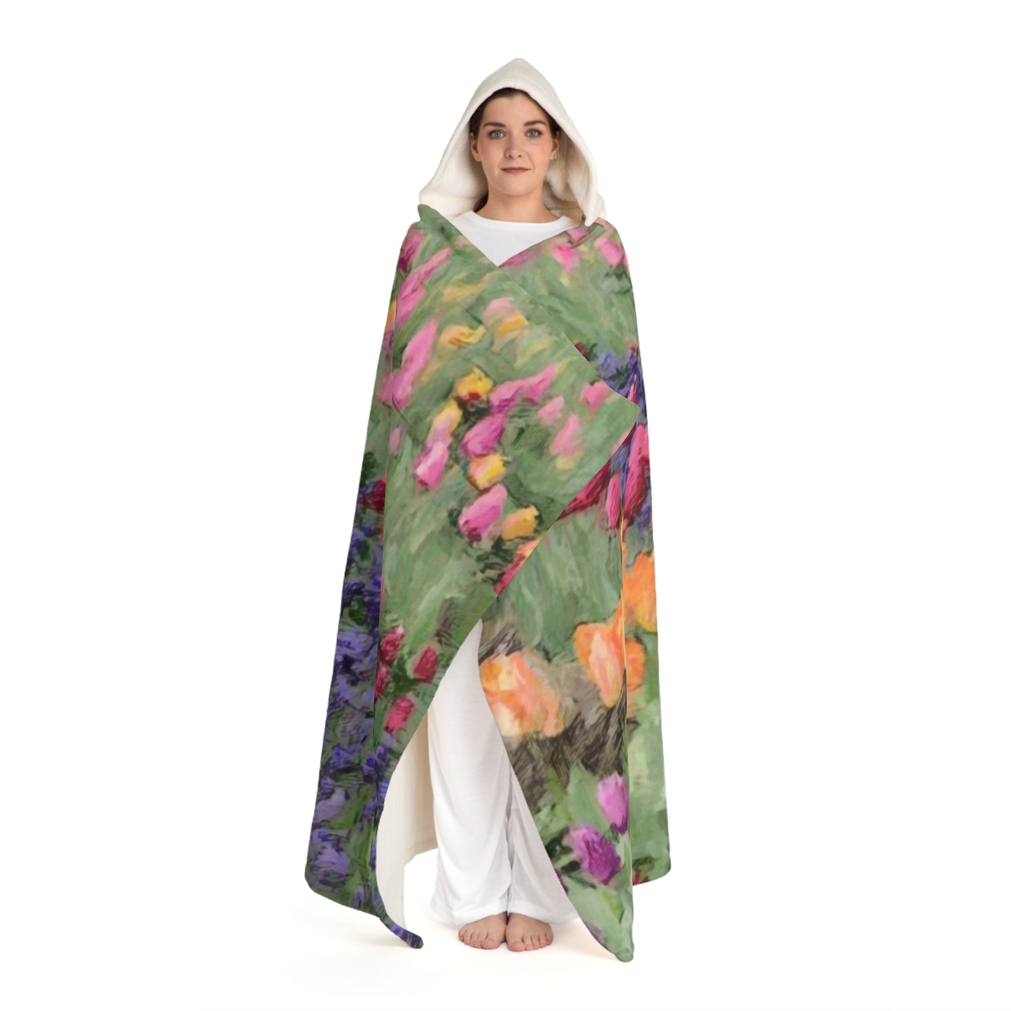 Hooded Sherpa Fleece Blanket ... Skagit Valley Tulips ... Skagit Valley, Washington ... Family Archives ... Original Works ... Circa 1980's ...