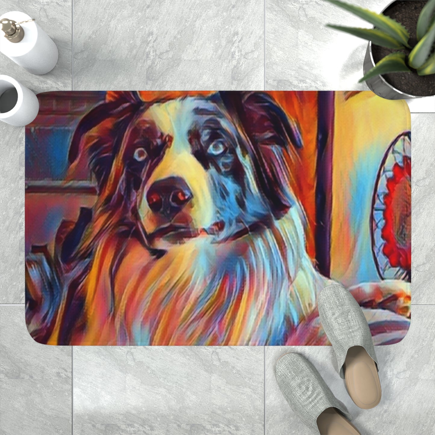 Memory Foam Bath Mat ... Ozzy-Hippensteel ... "Don't Cry Now ... Dry-Your-Eyes ... On-The-Wind". Original Works. May 2023.