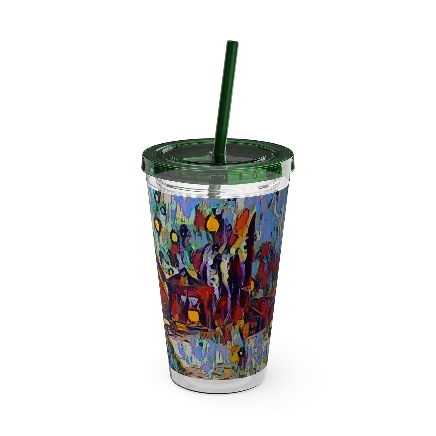 Sunsplash Tumbler with Straw, 16oz ... A Very Abstract "Mountain Winter Scene" ... Original Works. Copyright Phot's Photo_LODA: Les Objets D'Art. December 2023 ...