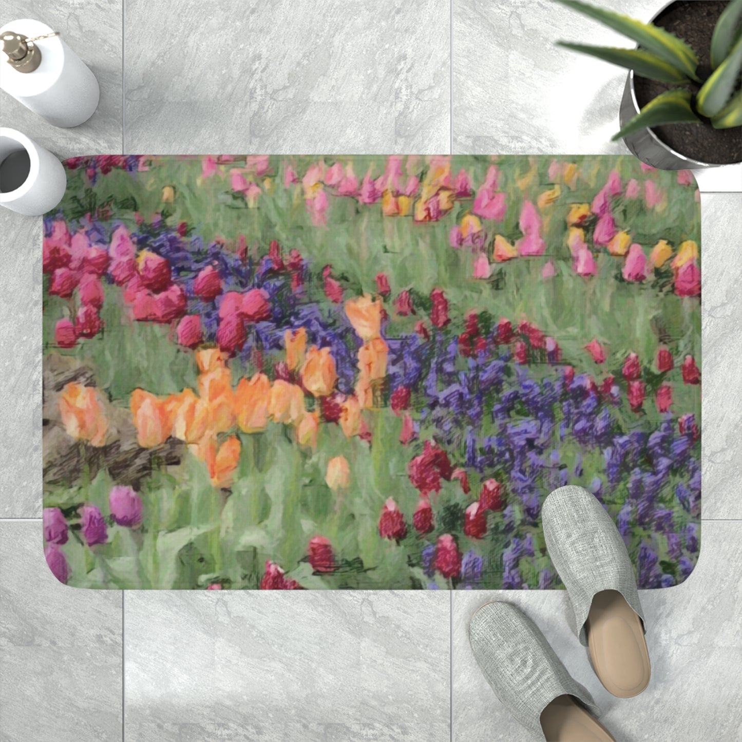 Memory Foam Bath Mat ... Skagit Valley Tulips ... Skagit Valley, Washington ... Family Archives ... Original Works ... Circa 1980's ...
