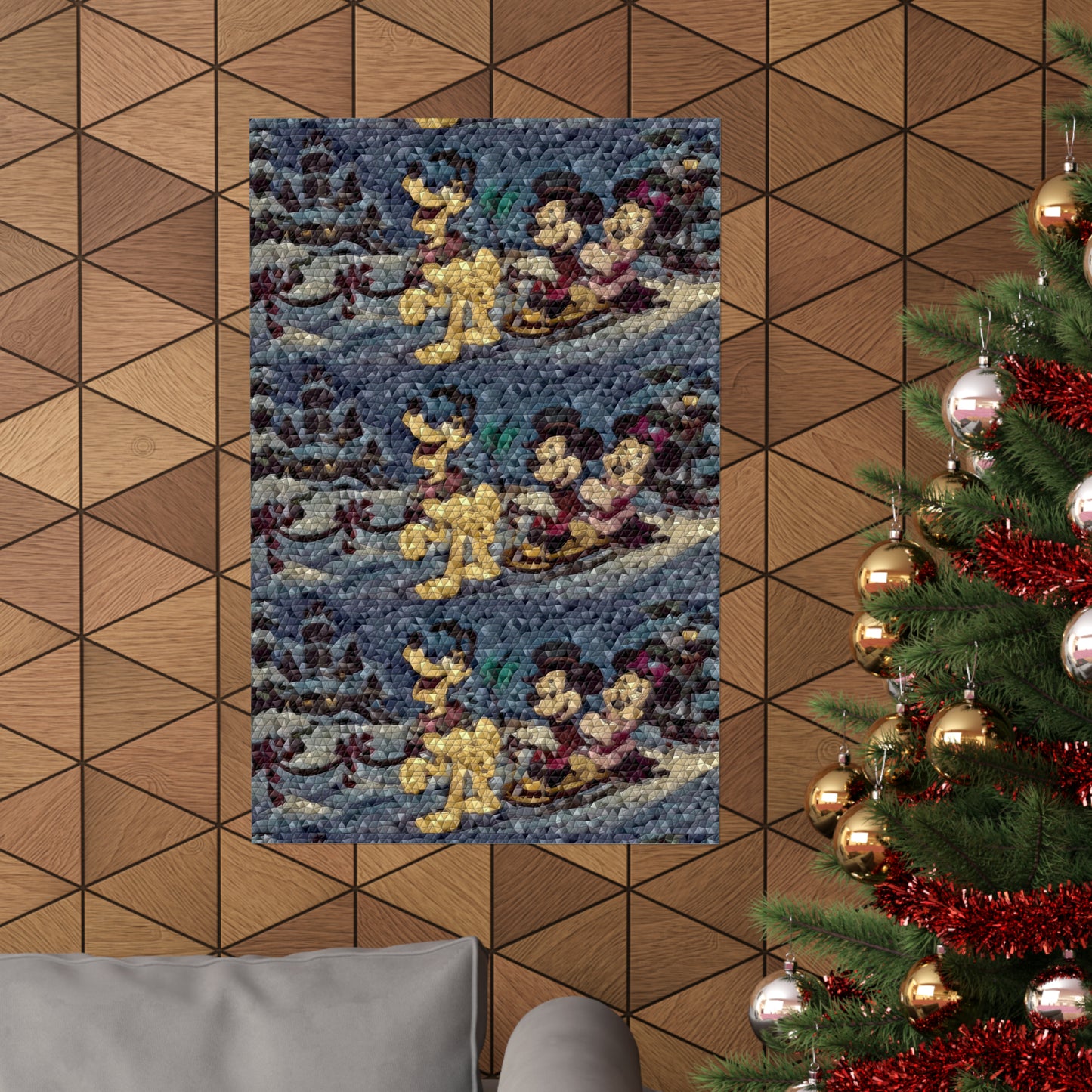 Matte Vertical Posters ... Mickey_N_Minnie Mouse & Pluto ... "A Winter Sleigh Ride" ... Original Works. Winter 2023 ...