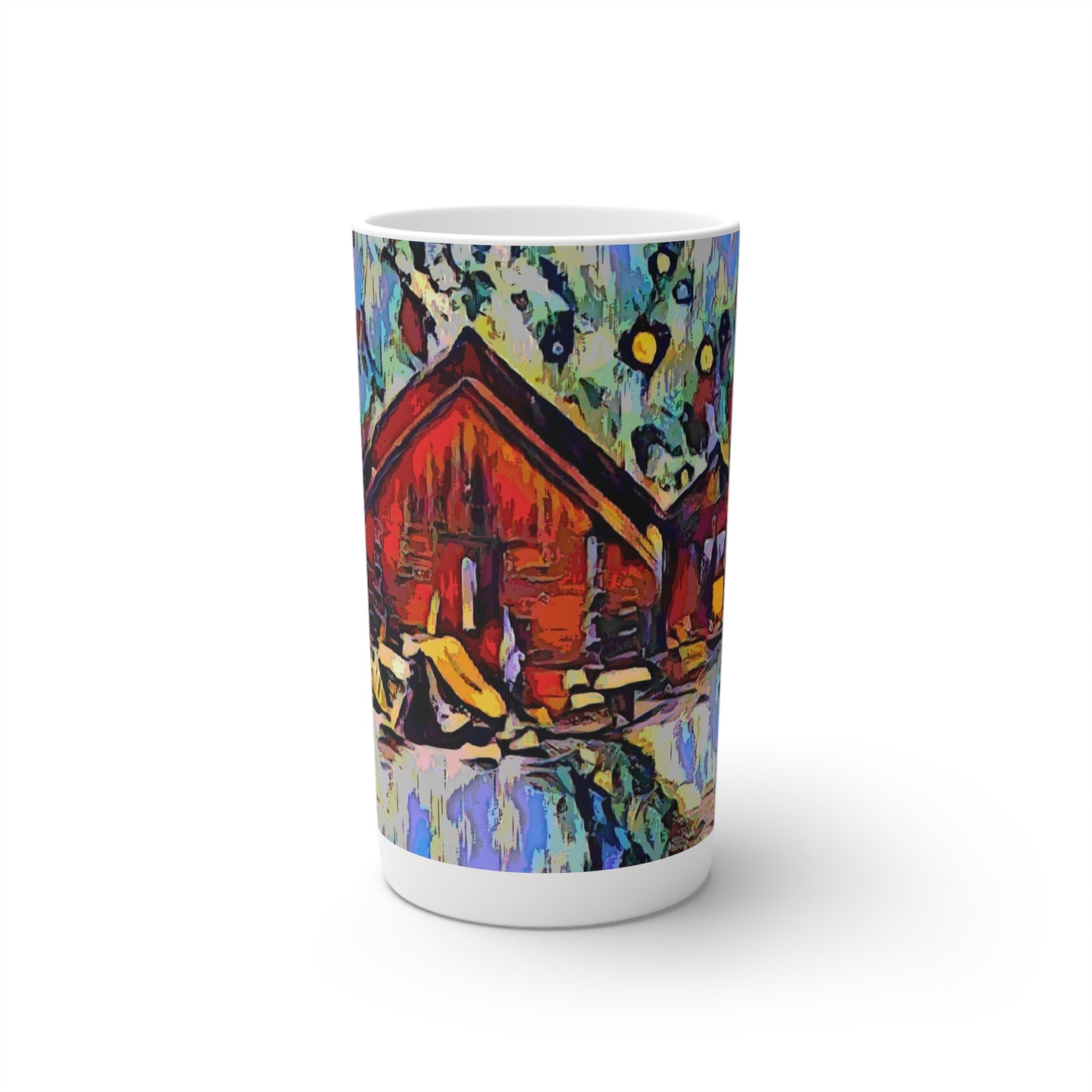Conical Coffee Mugs (3oz, 8oz, 12oz) ... A Very Abstract "Mountain Winter Scene" ... Original Works. Copyright Phot's Photo_LODA: Les Objets D'Art. December 2023 ...
