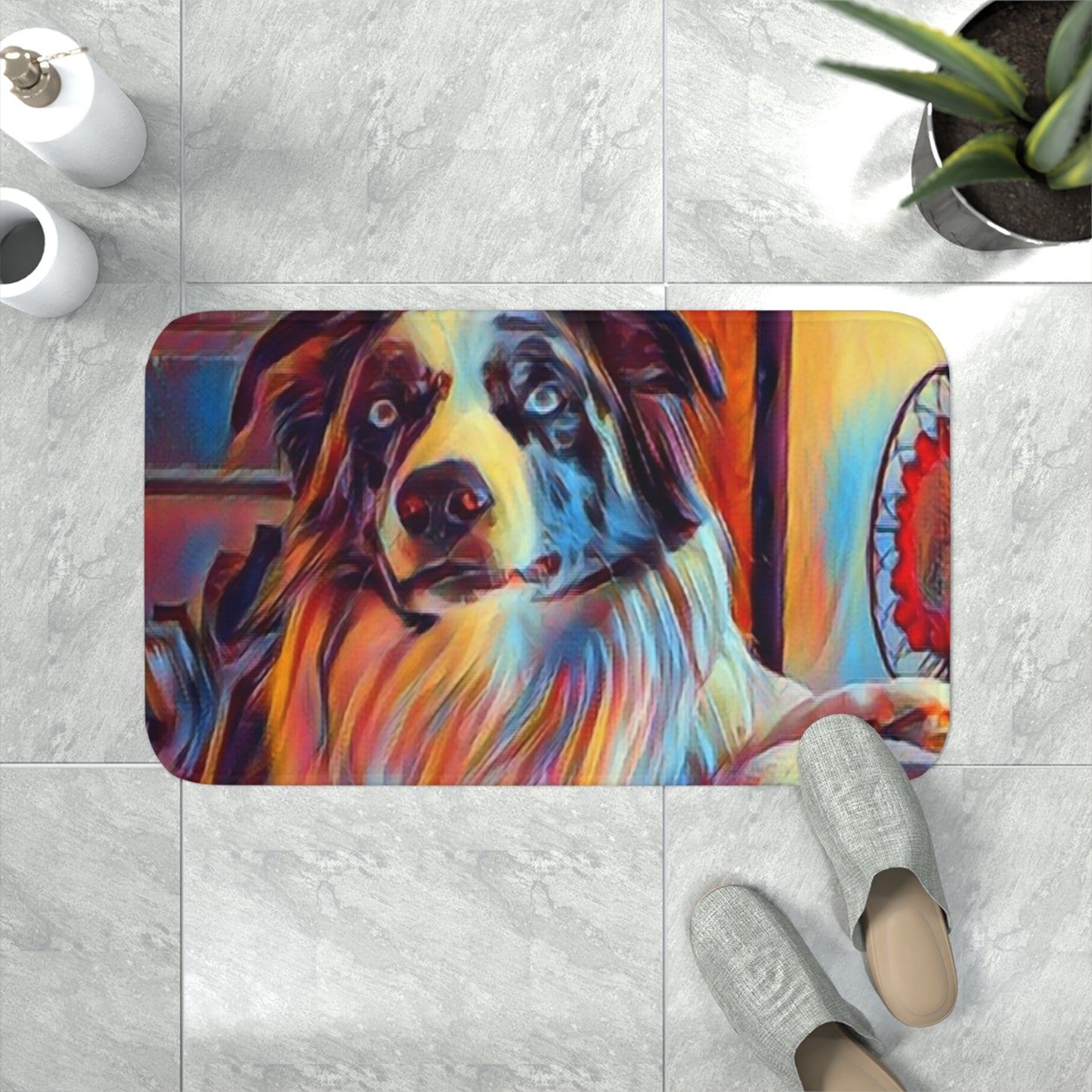 Memory Foam Bath Mat ... Ozzy-Hippensteel ... "Don't Cry Now ... Dry-Your-Eyes ... On-The-Wind". Original Works. May 2023.