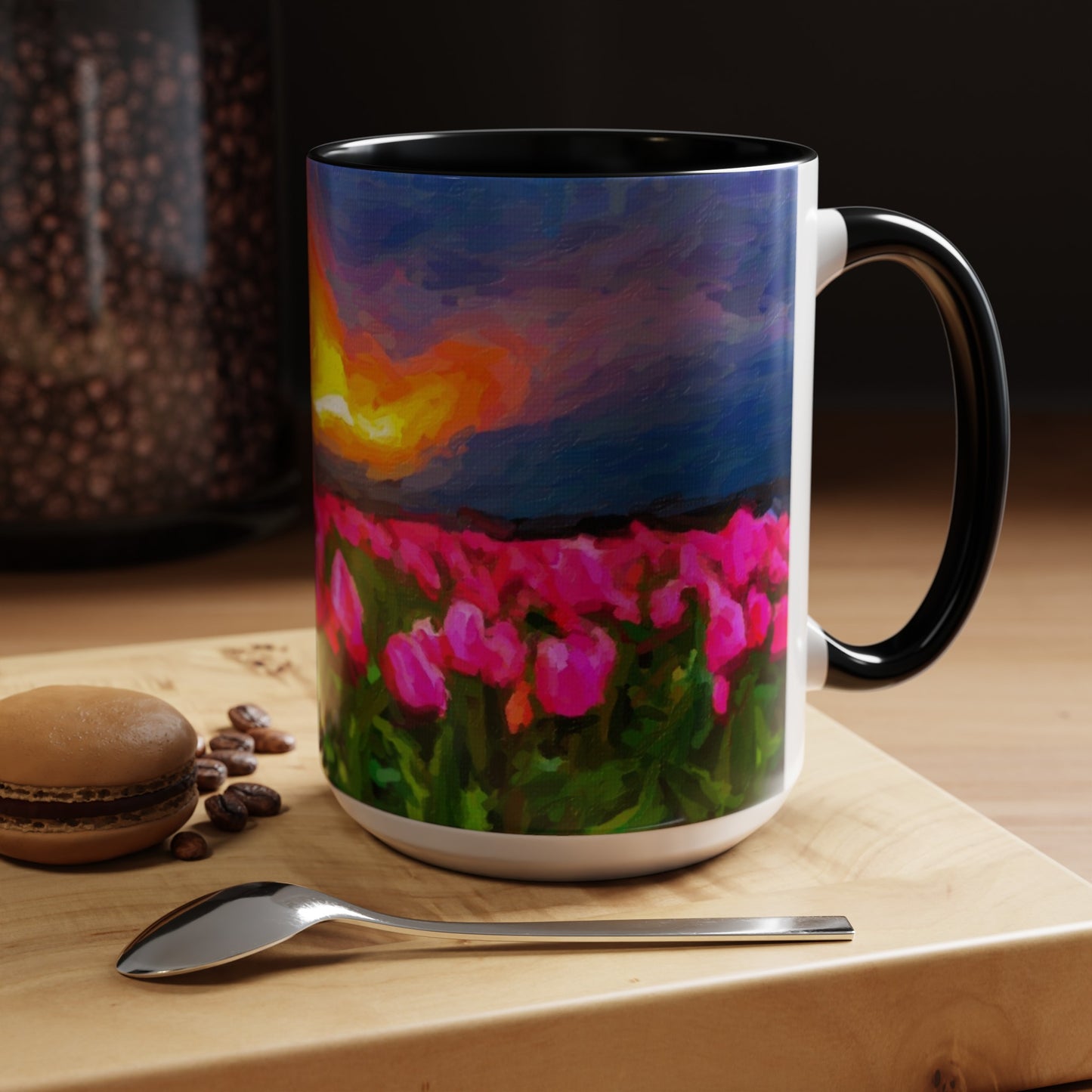 Accent Coffee Mug (11, 15oz) ... Skagit Valley Tulips ... Skagit Valley, Washington ... Family Archives ... Original Works ... Circa 1980's ...