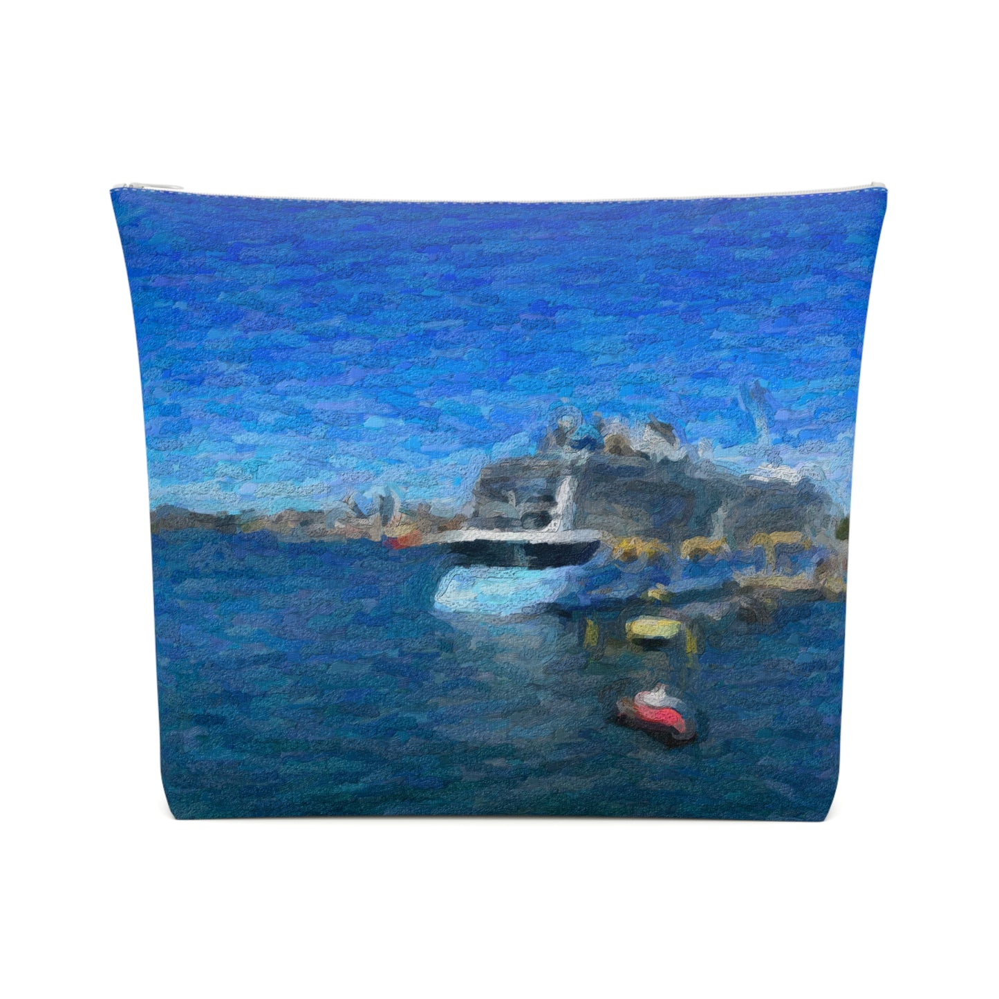 Cotton Cosmetic Bag ... Into Vancouver Harbor We Arrive: Celebrity Edge-Cruise ... Vancouver, British Columbia ... June 2024 ... Original Works