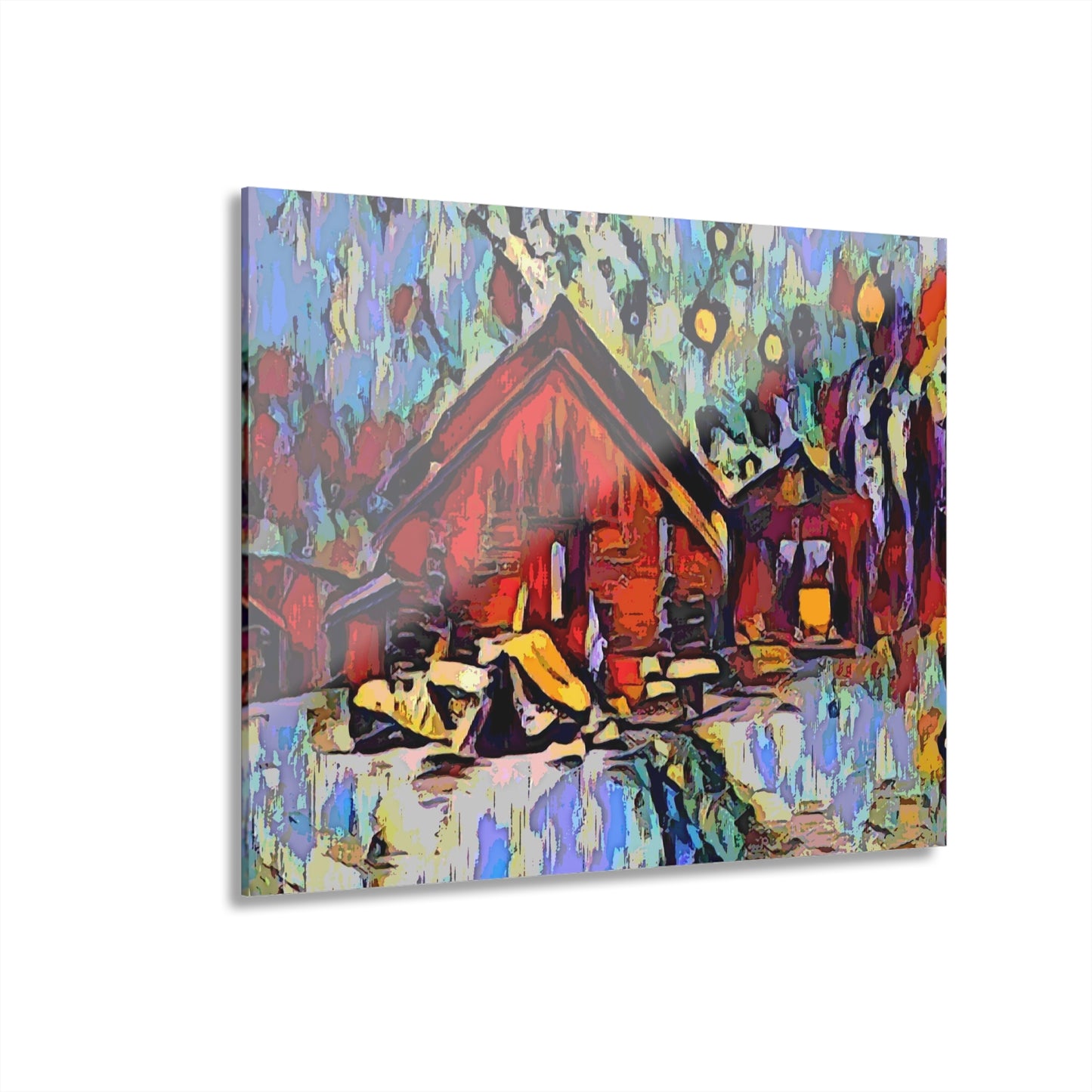 Acrylic Prints (French Cleat Hanging) ... A Very Abstract "Mountain Winter Scene" ... Original Works. Copyright Phot's Photo_LODA: Les Objets D'Art. December 2023 ...