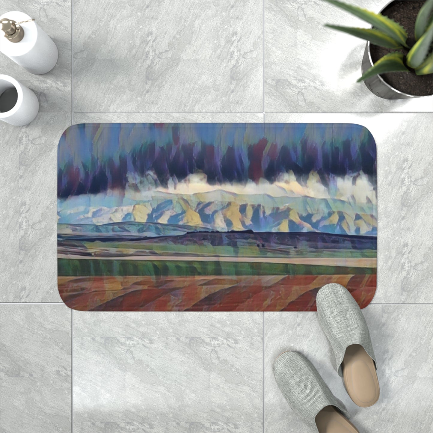 Memory Foam Bath Mat ... On-The-Prairie .. "The Storm Is Brewing" ... Central Idaho: November 2023 ... Original Works  ...