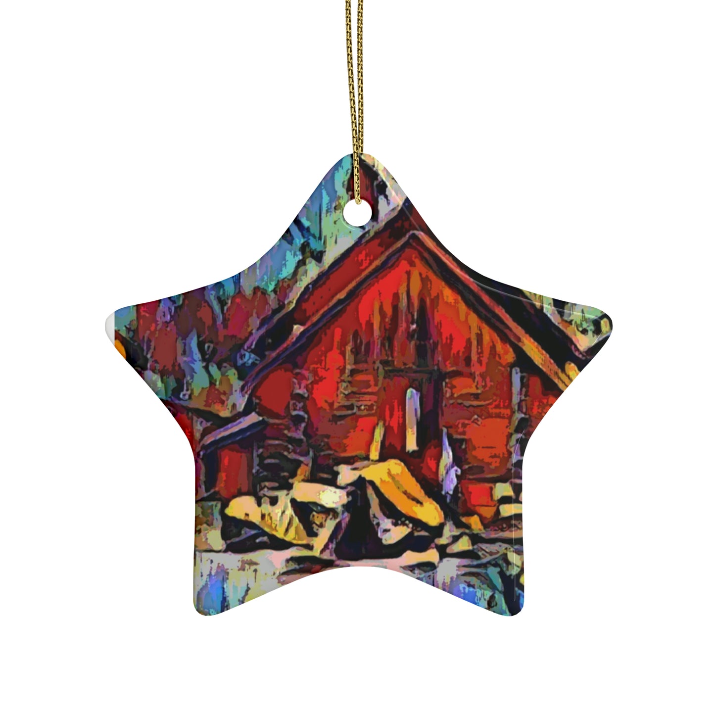 Ceramic Ornaments (1pcs, 5pcs, 10pcs, 20pcs) ... A Very Abstract "Mountain Winter Scene" ... Original Works. Copyright Phot's Photo_LODA: Les Objets D'Art. December 2023 ...