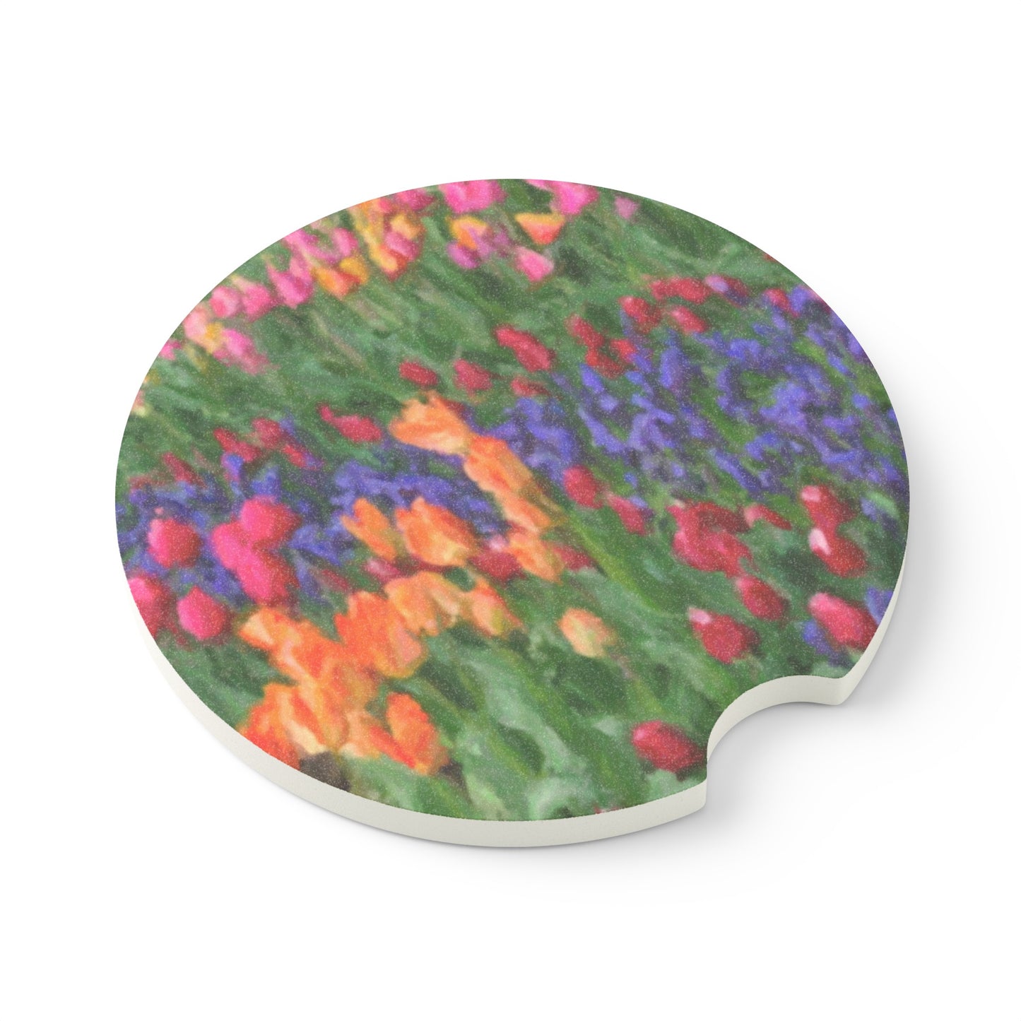 Soapstone Car Coaster ... Skagit Valley Tulips ... Skagit Valley, Washington ... Family Archives ... Original Works ... Circa 1980's ...