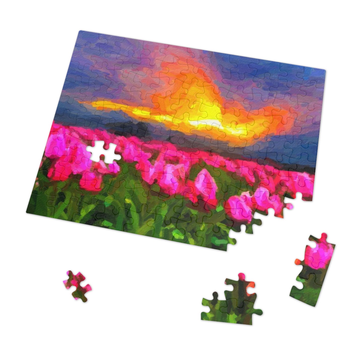 Jigsaw Puzzle (30, 110, 252, 500,1000-Piece) ... Skagit Valley Tulips ... Skagit Valley, Washington ... Family Archives ... Original Works ... Circa 1980's ...
