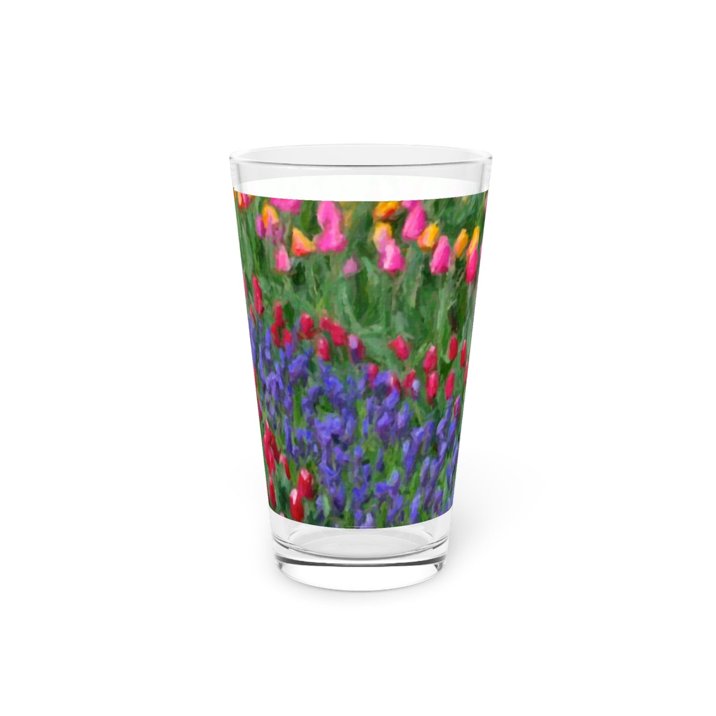 Pint Glass, 16oz ... Skagit Valley Tulips ... Skagit Valley, Washington ... Family Archives ... Original Works ... Circa 1980's ...