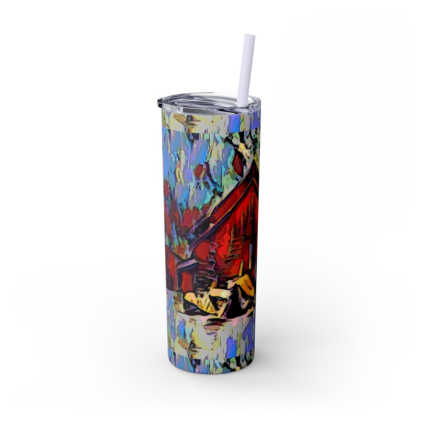 Skinny Tumbler with Straw, 20oz ... A Very Abstract "Mountain Winter Scene" ... Original Works. Copyright Phot's Photo_LODA: Les Objets D'Art. December 2023 ...