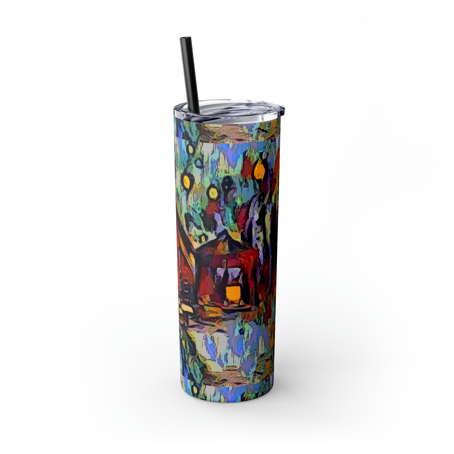 Skinny Tumbler with Straw, 20oz ... A Very Abstract "Mountain Winter Scene" ... Original Works. Copyright Phot's Photo_LODA: Les Objets D'Art. December 2023 ...