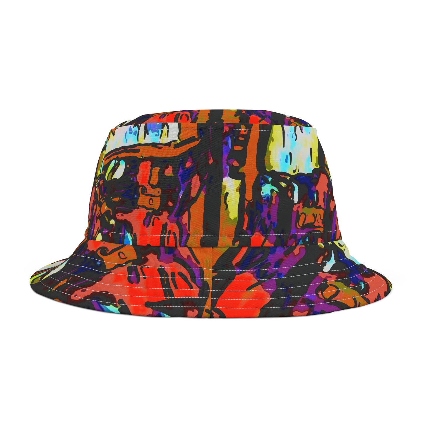 Bucket Hat (AOP) ... The Sights ... 'The Sounds' (Honk-Honk-Honk-Honk) ... The Smells ... Humanity ... "A Ride In A Rickshaw" ... Delhi, India ... Original Works ...