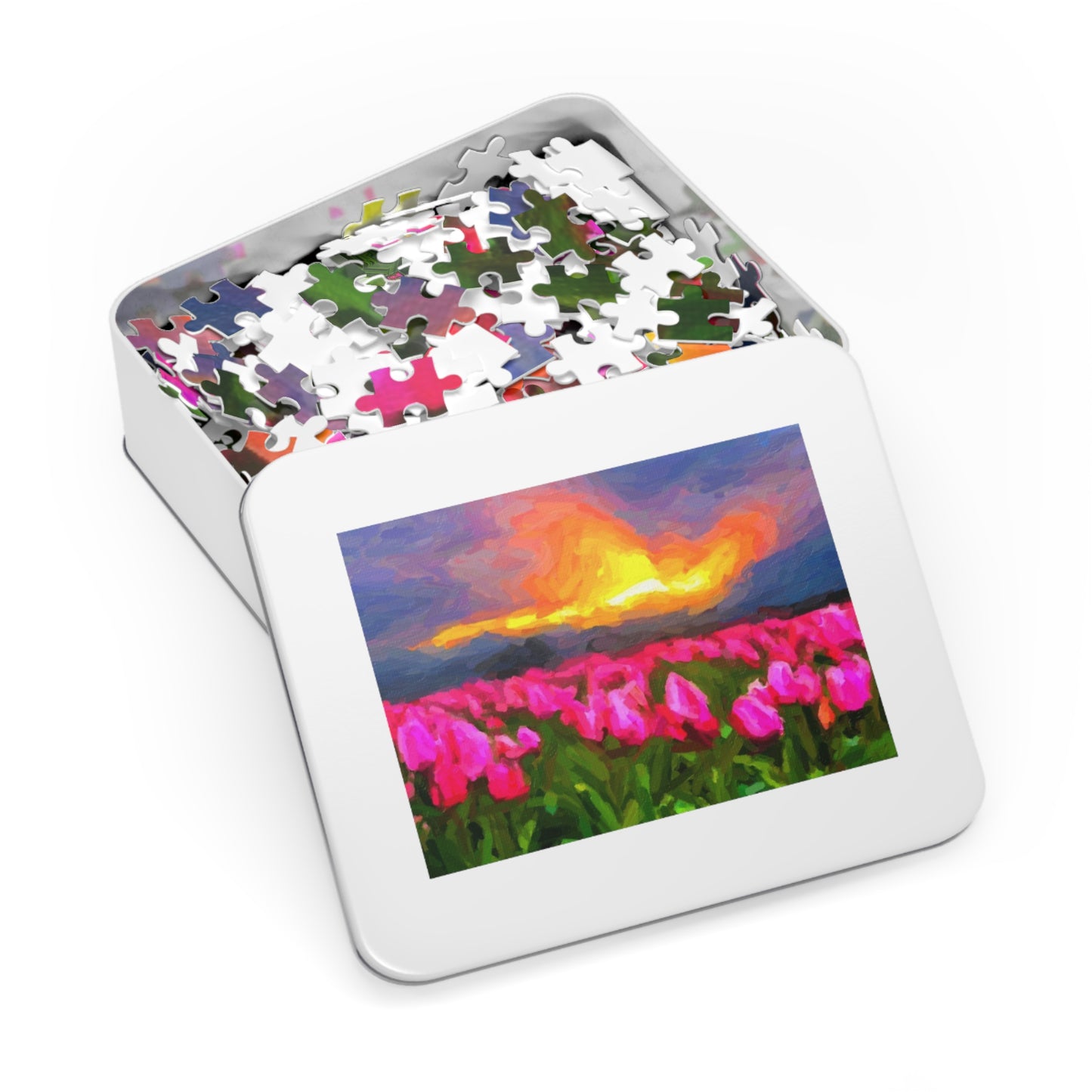 Jigsaw Puzzle (30, 110, 252, 500,1000-Piece) ... Skagit Valley Tulips ... Skagit Valley, Washington ... Family Archives ... Original Works ... Circa 1980's ...