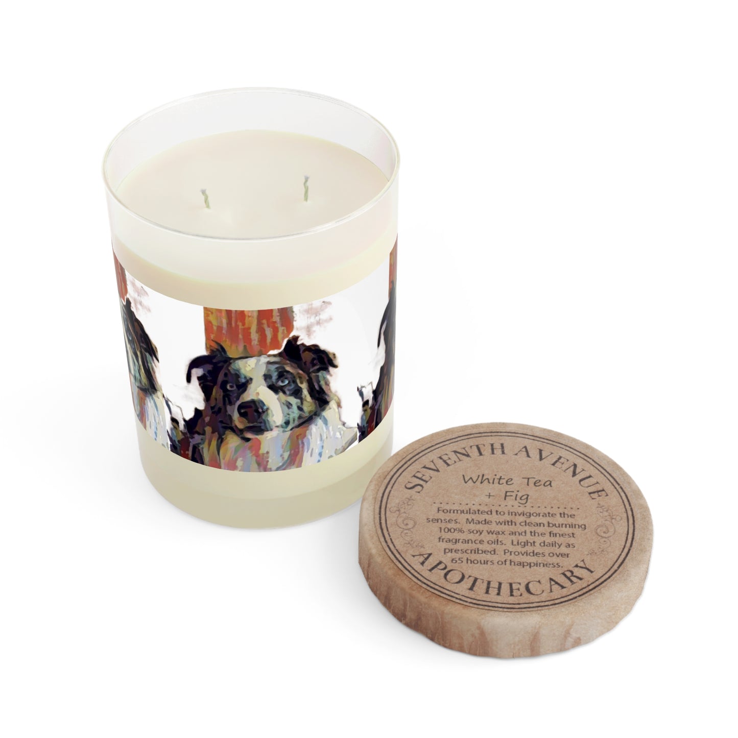 Scented Candle - Full Glass, 11oz ... Ozzy-Hippensteel ... "Don't Cry Now ... Dry-Your-Eyes ... On-The-Wind". Original Works. May 2023.
